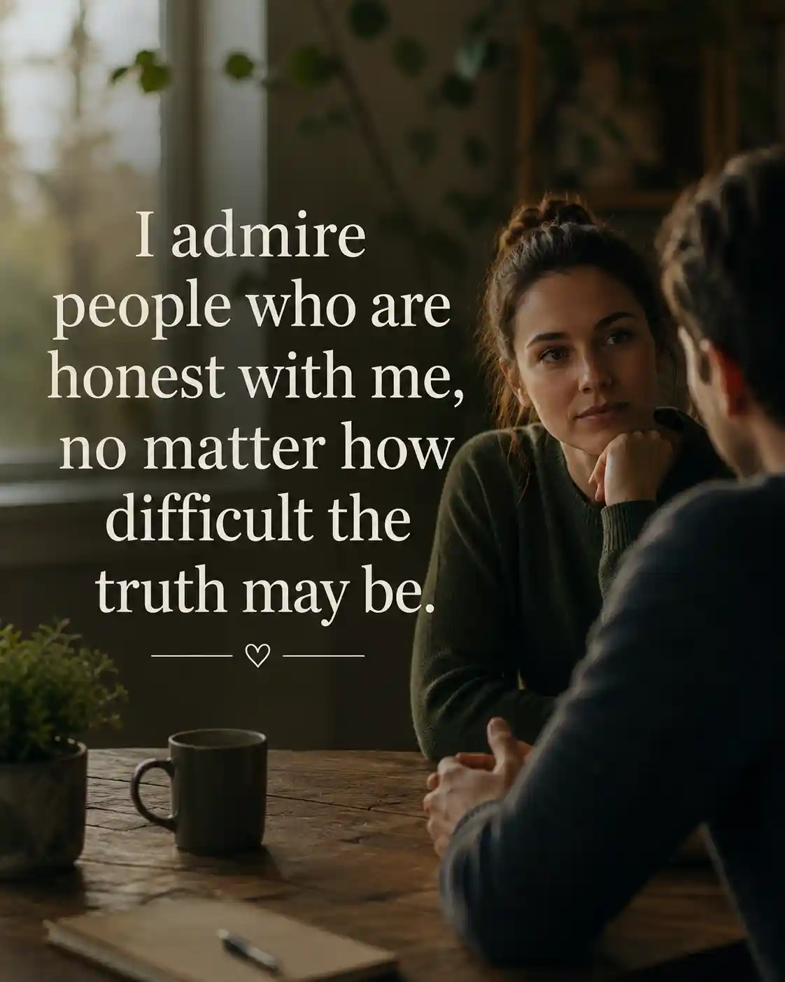 I admire people who are honest with me, no matter how difficult the truth may be