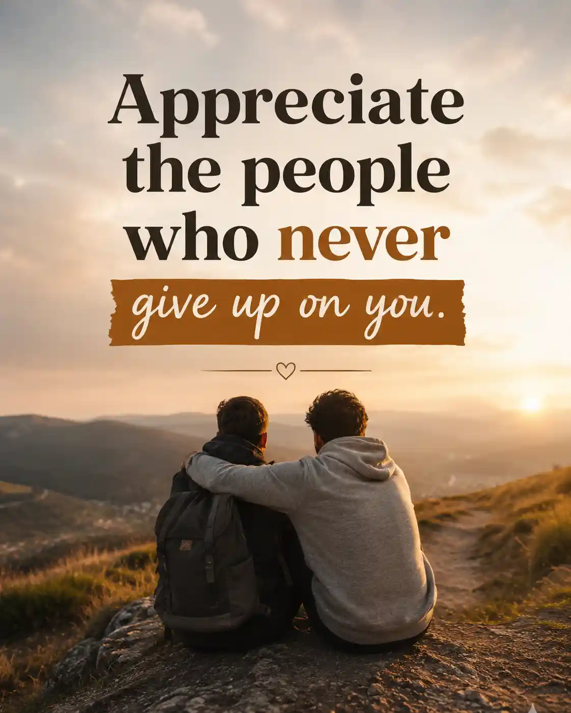 Appreciate the people who never give up on you