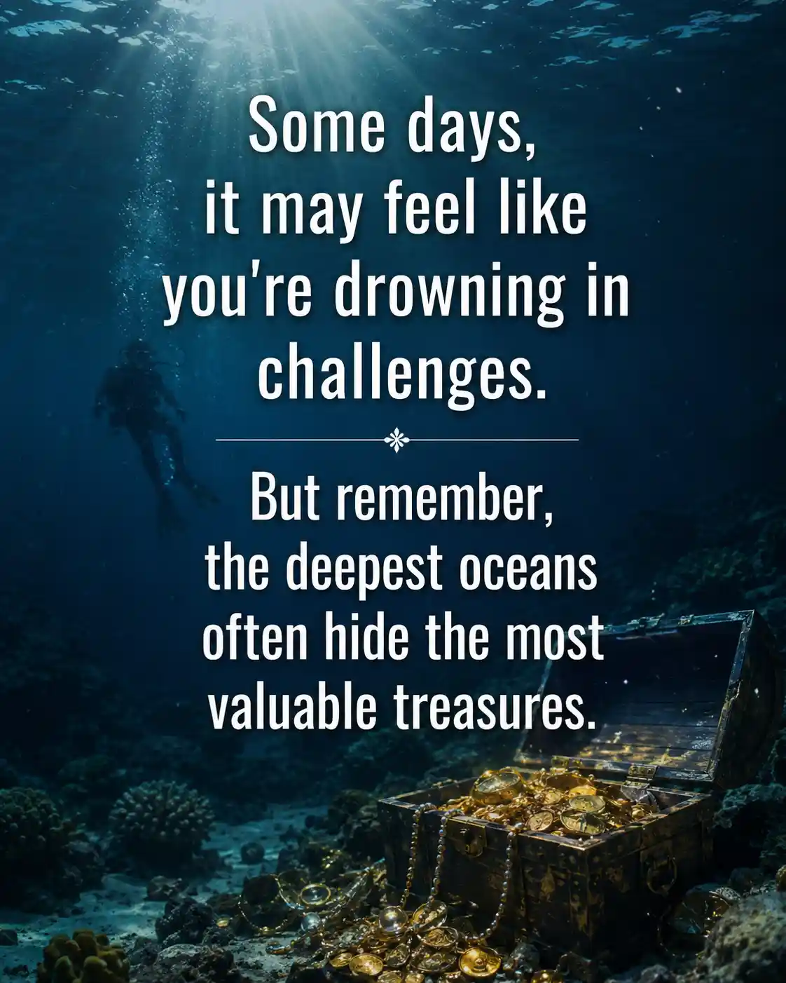 Some days, it may feel like you're drowning in challenges. But remember, the deepest oceans often hide the most valuable treasures