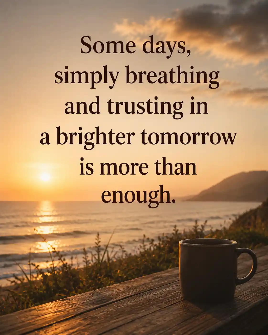 Some days, simply breathing and trusting in a brighter tomorrow is more than enough