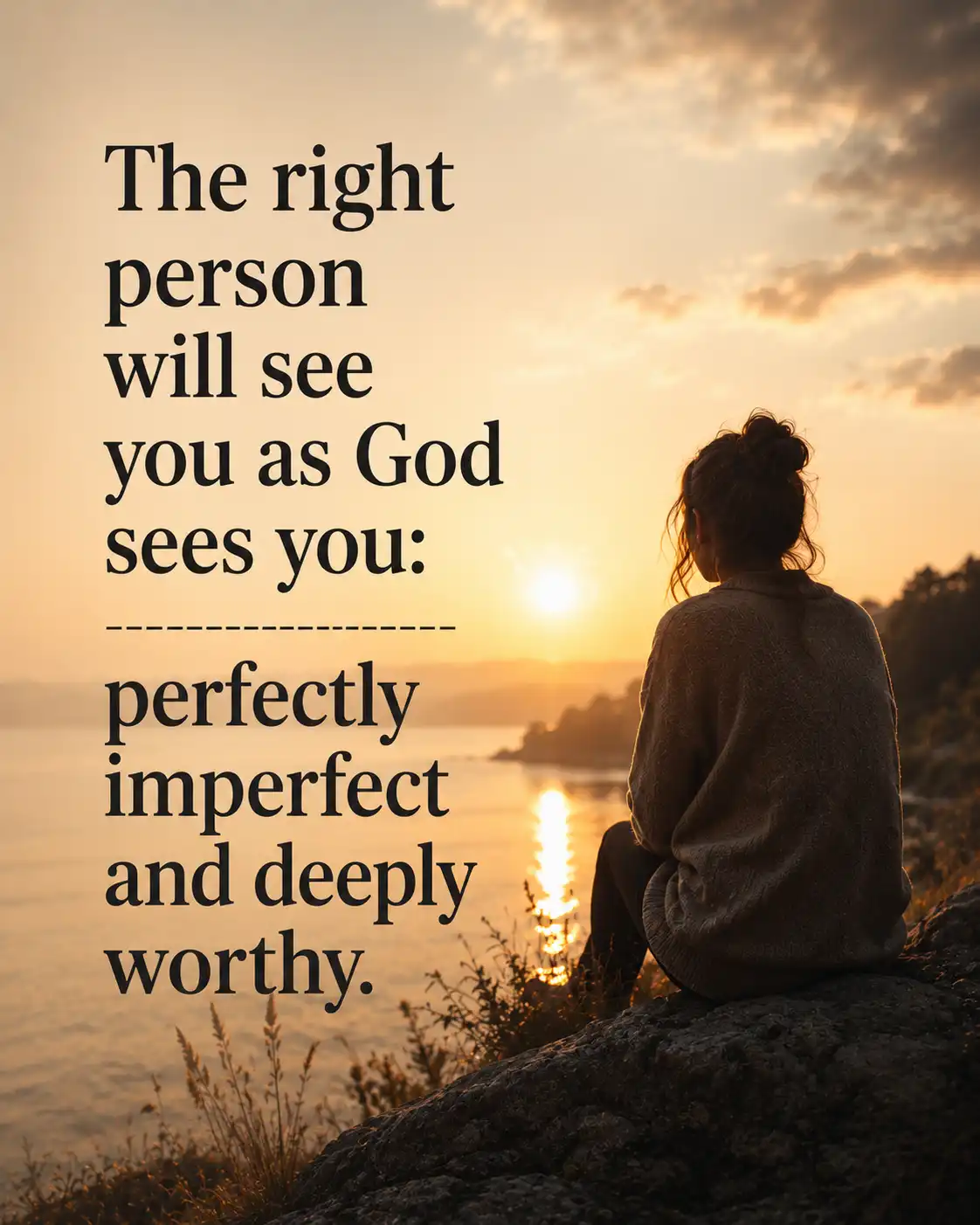 The right person will see you as God sees you: perfectly imperfect and deeply worthy.