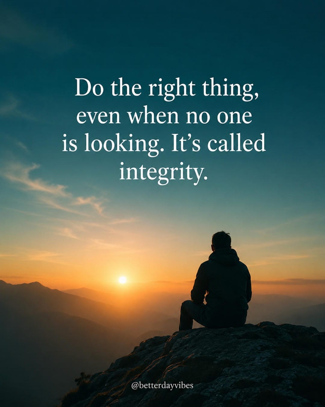 Do the right thing, even when no one is looking. It’s called integrity
