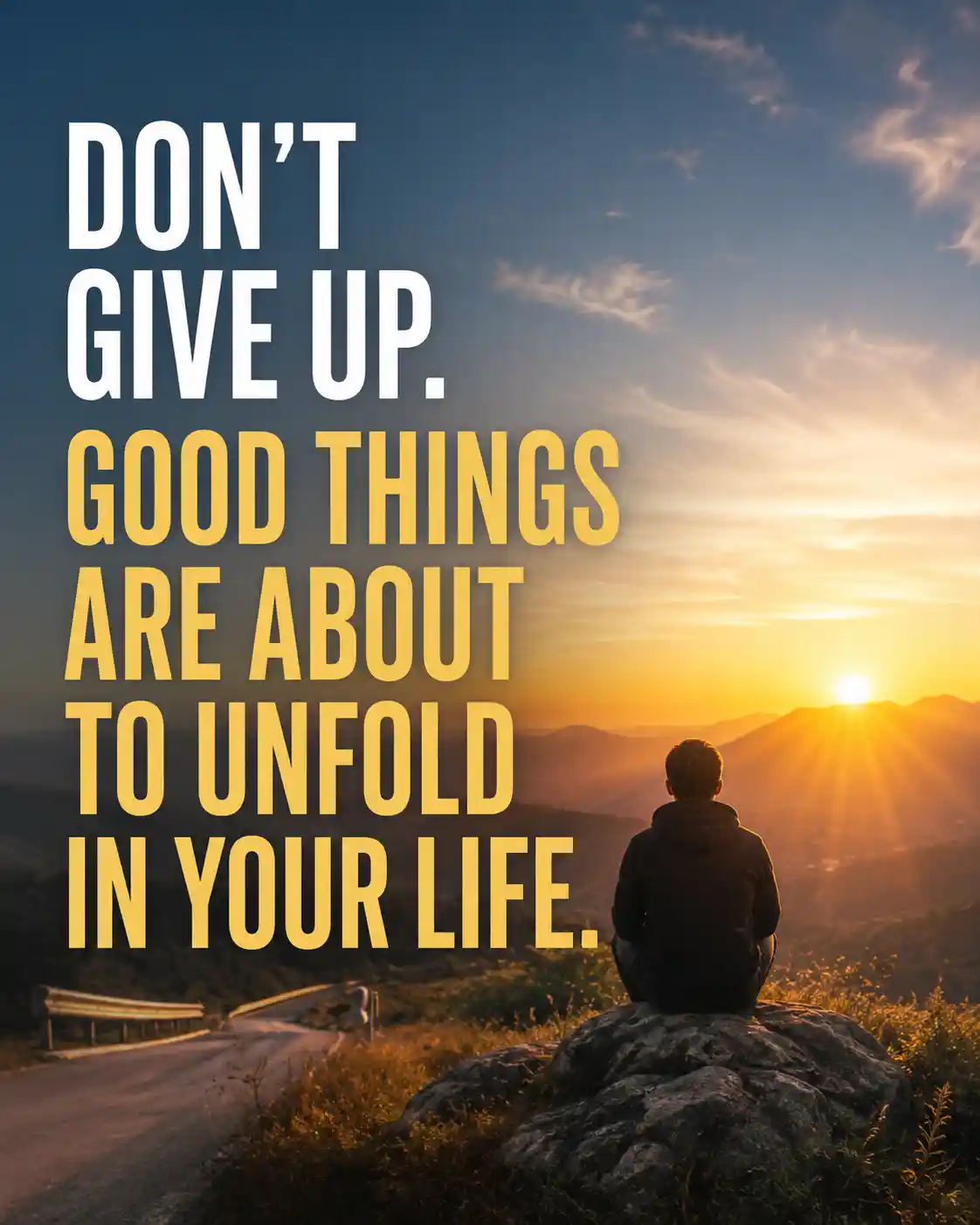 Don't give up. Good things are about to unfold in your life