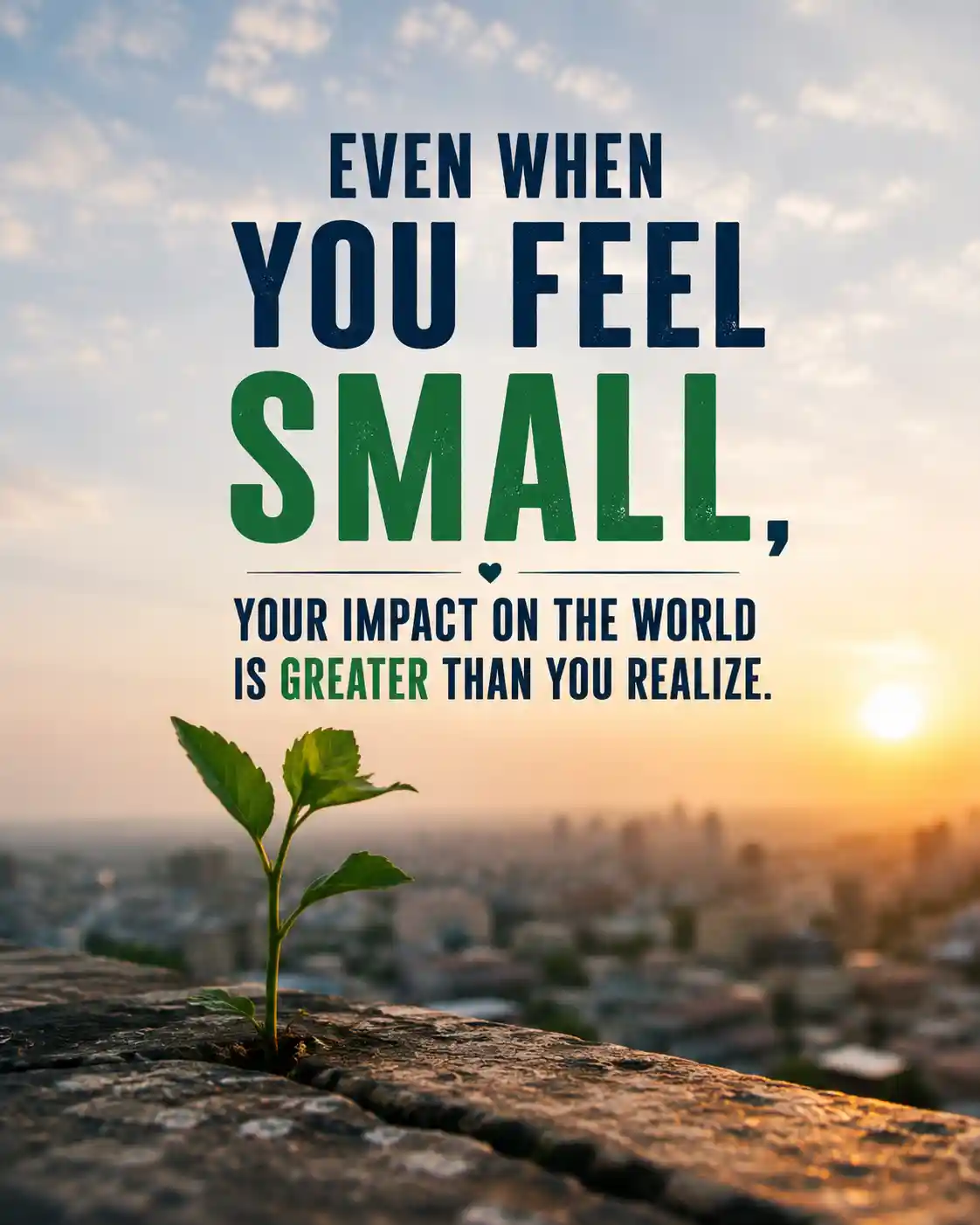 Even when you feel small, your impact on the world is greater than you realize