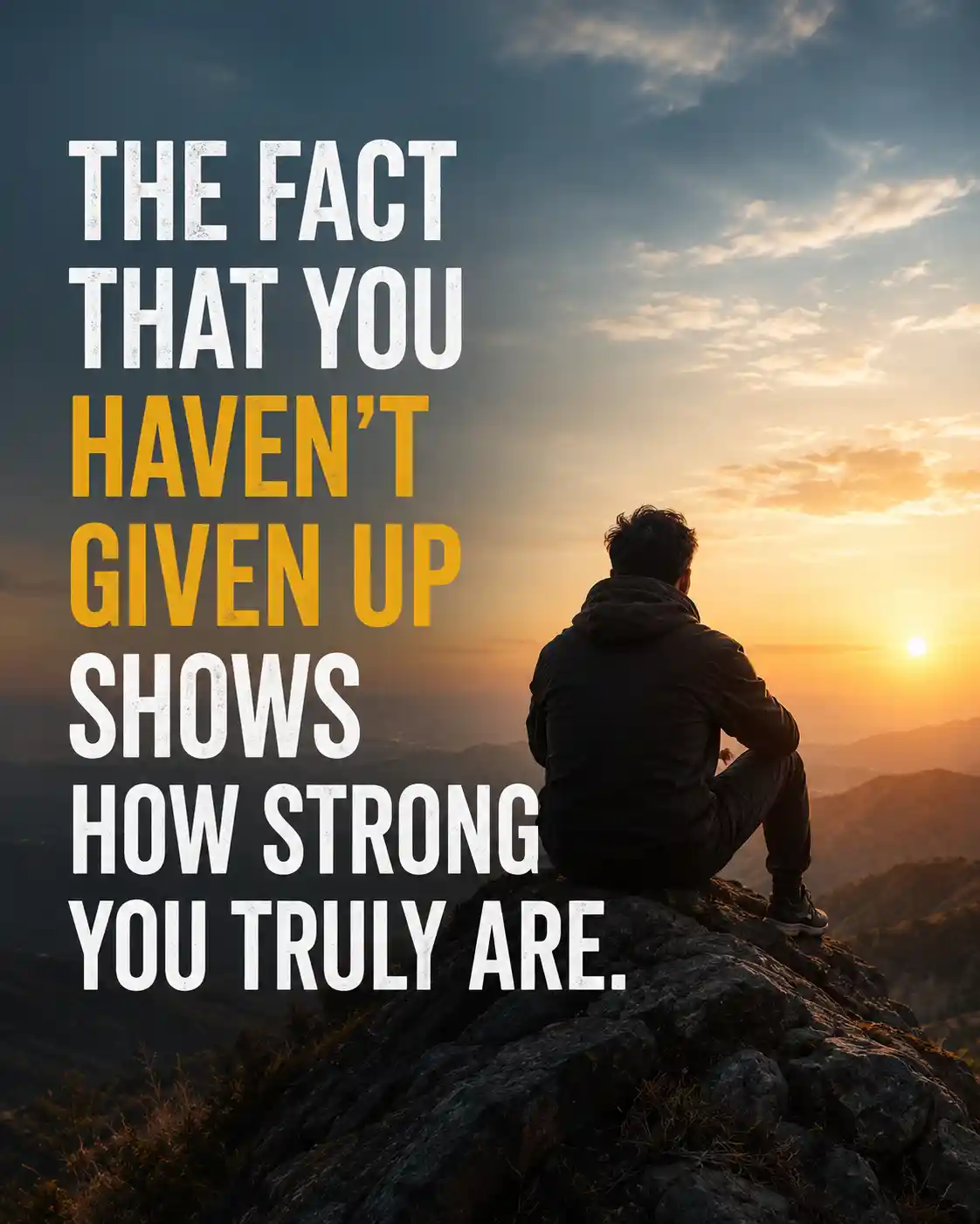 The fact that you haven't given up shows how strong you truly are