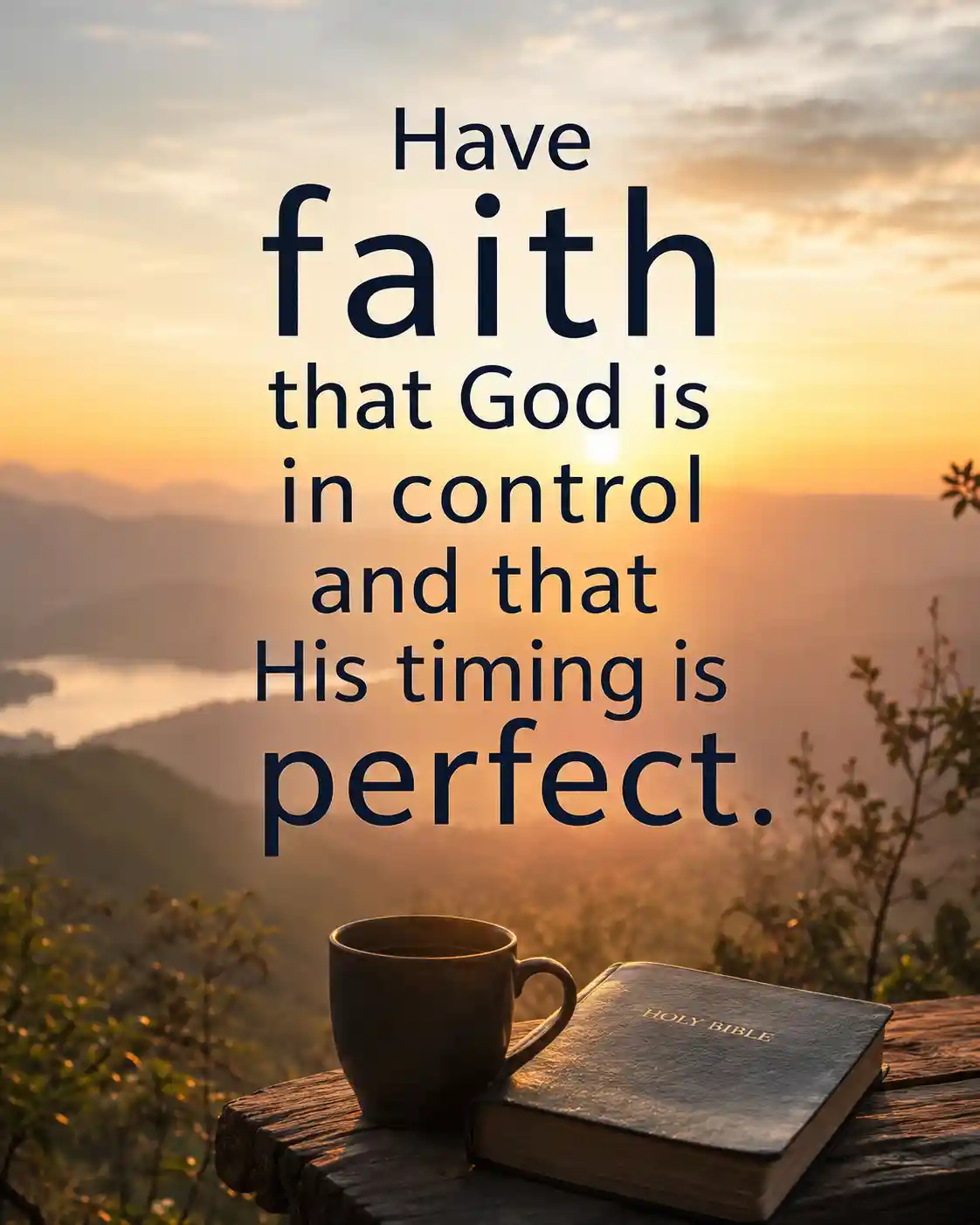 Have faith that God is in control and that His timing is perfect