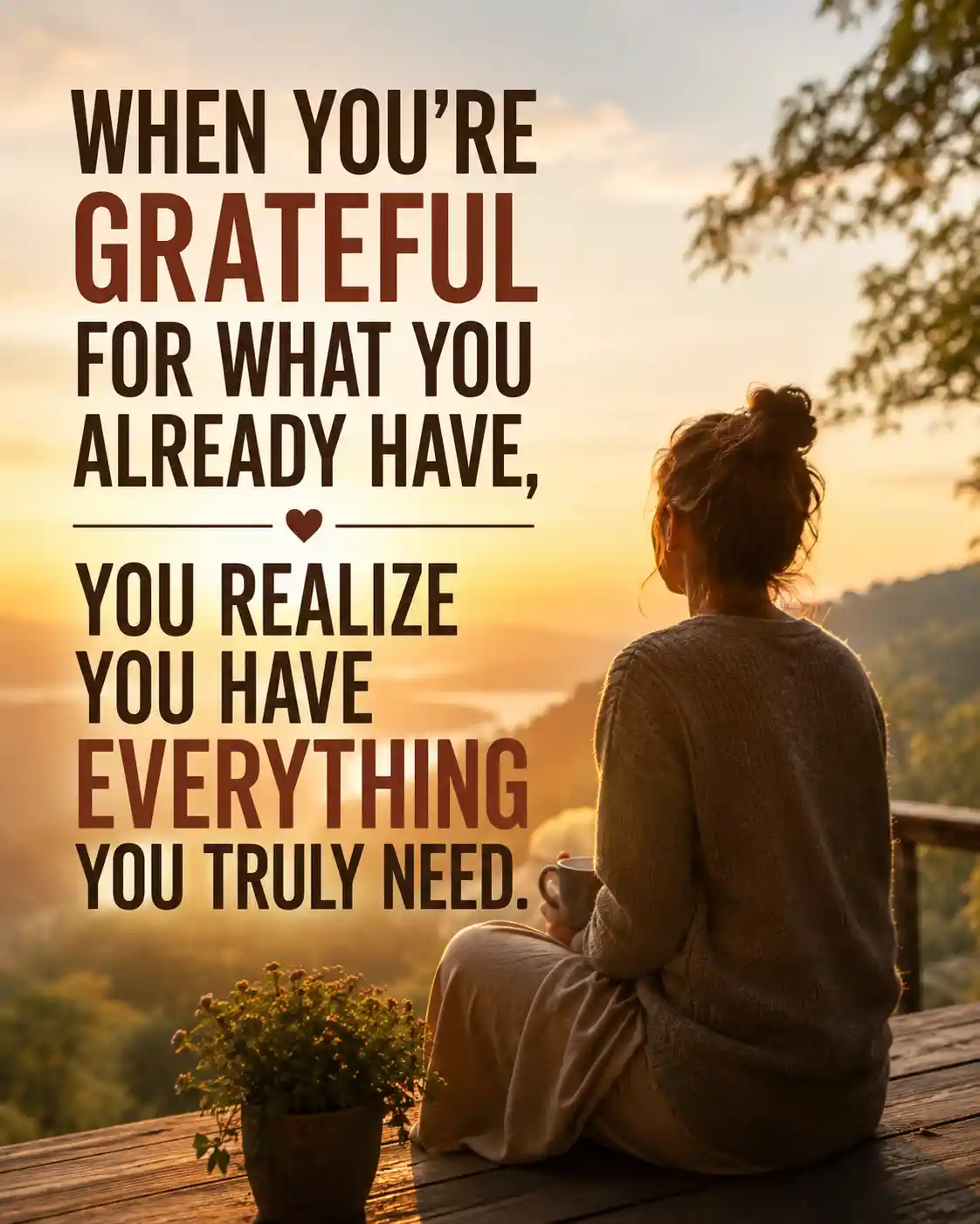 When you're grateful for what you already have, you realize you have everything you truly need