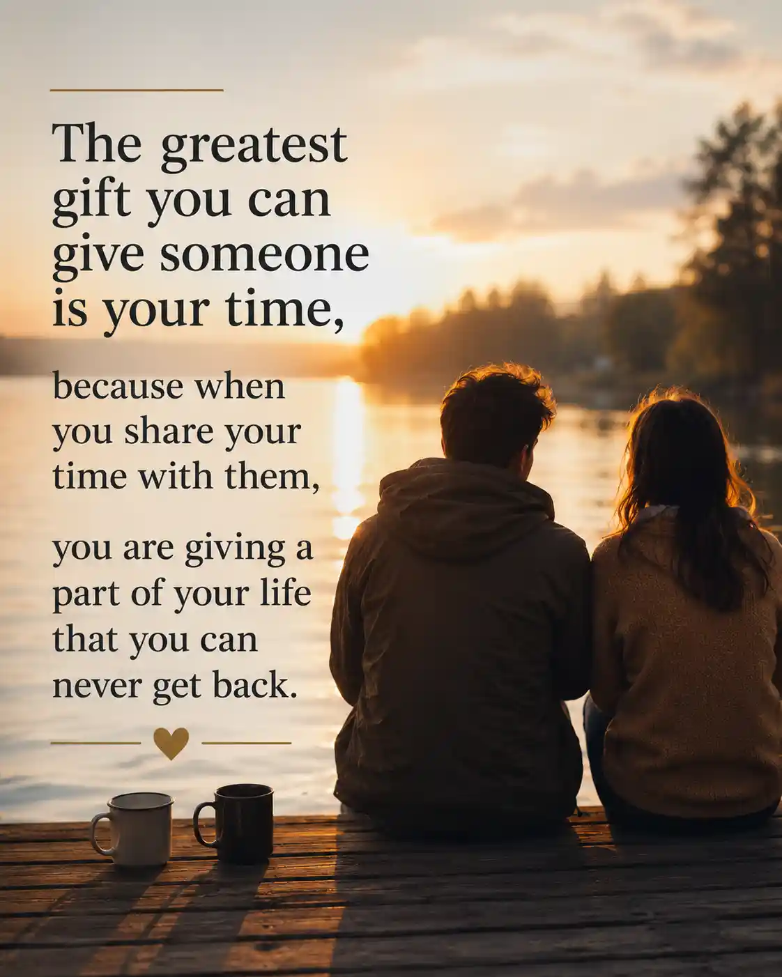 The greatest gift you can give someone is your time, because when you share your time with them, you are giving a part of your life that you can never get back