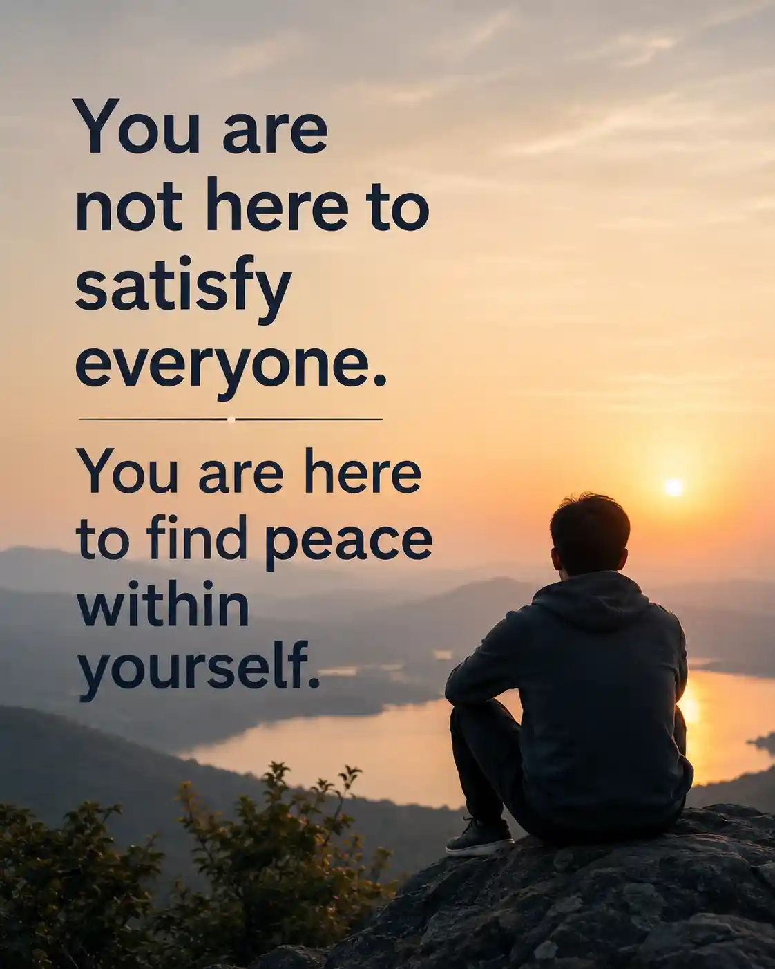 You are not here to satisfy everyone. You are here to find peace within yourself