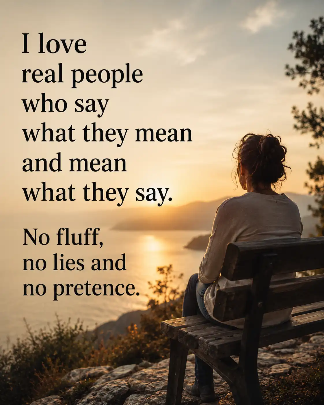 I love real people who say what they mean and mean what they say