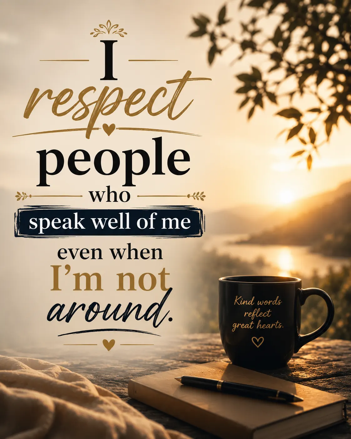 I respect people who speak well of me