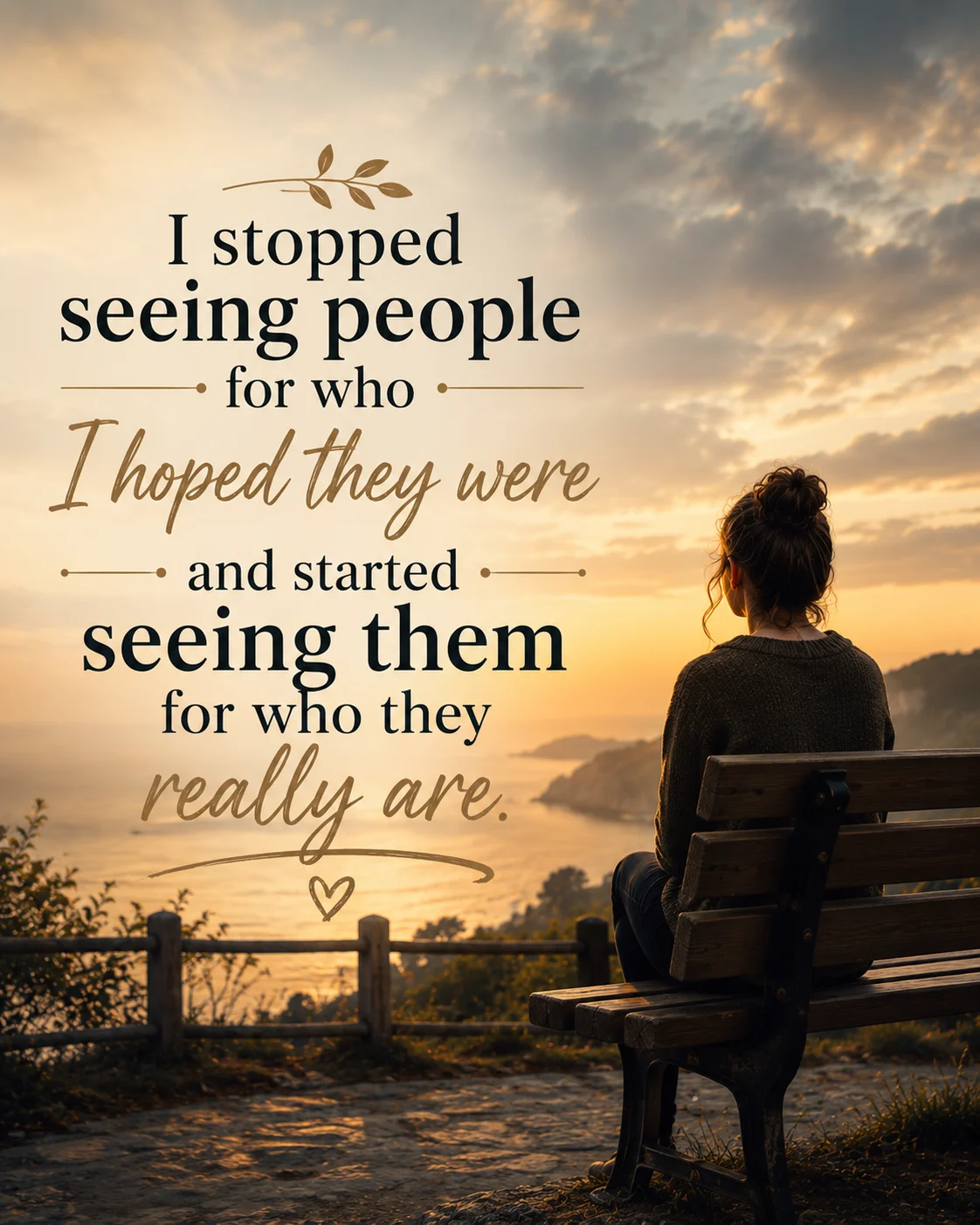 I stopped seeing people for who I hoped they were