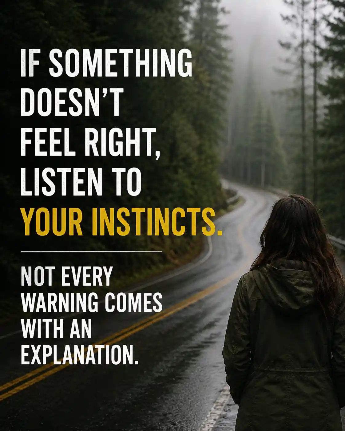 If something doesn't feel right, listen to your instincts. Not every warning comes with an explanation