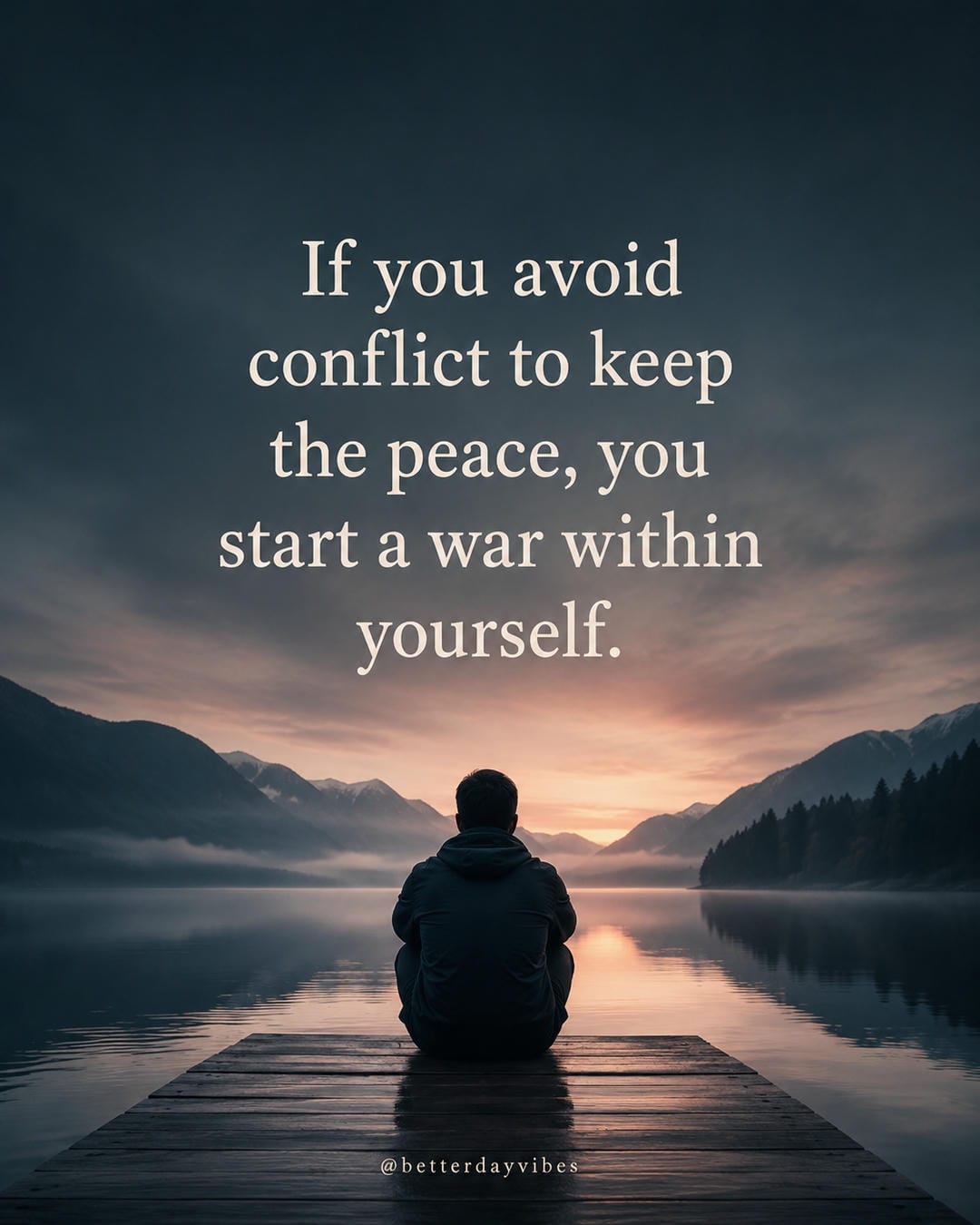 If you avoid conflict to keep the peace, you start a war within yourself
