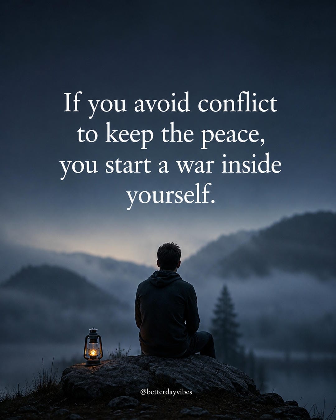 If you avoid conflict to keep the peace, you start a war inside yourself
