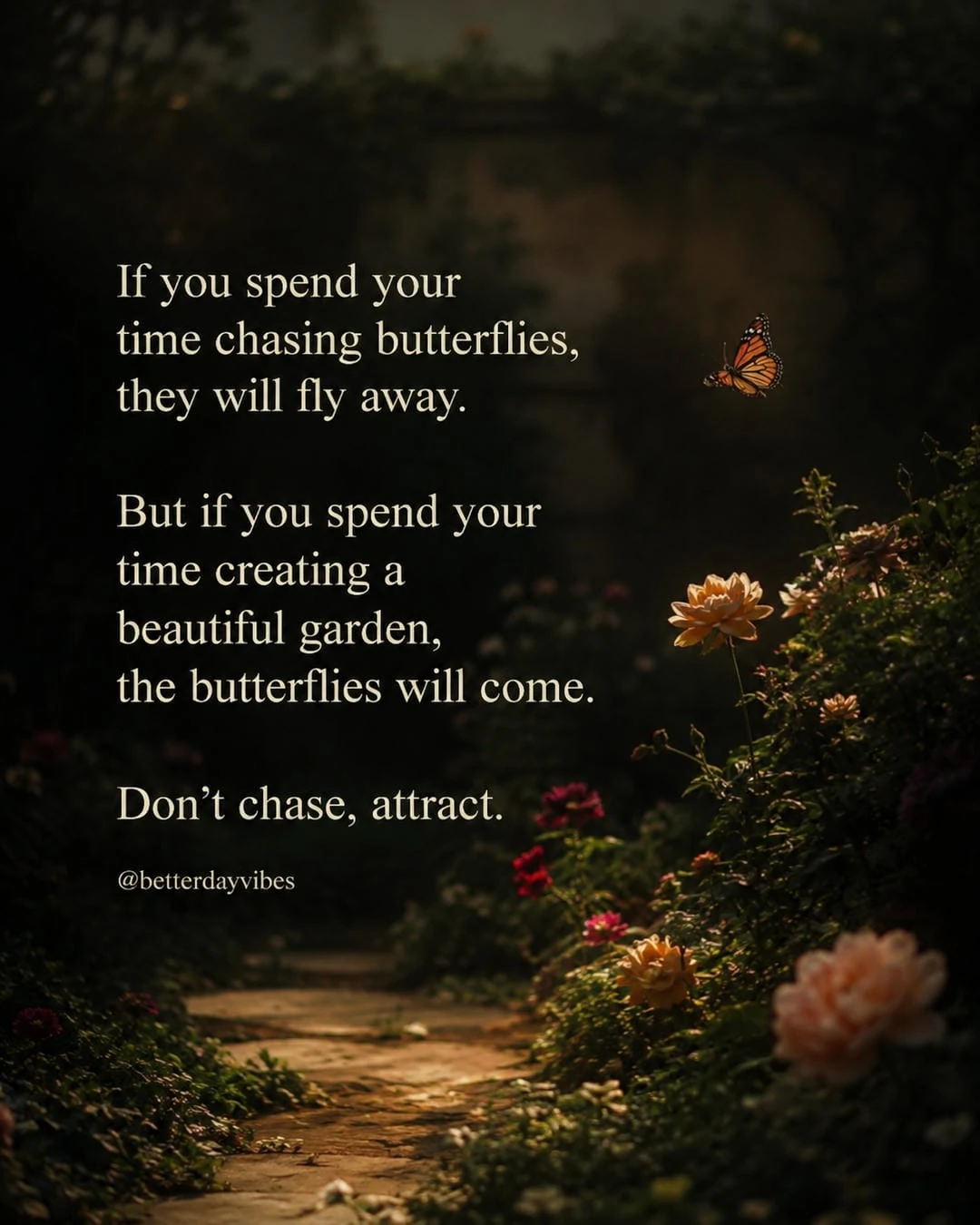 If You Spend Your Time Chasing Butterflies, They