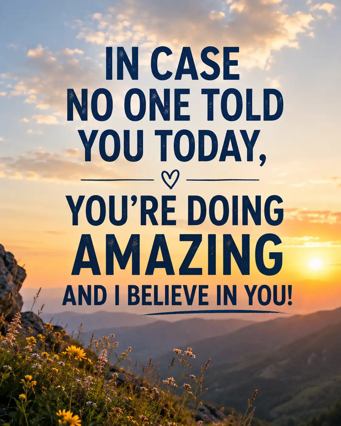 In case no one told you today, you're doing amazing and I believe in you!