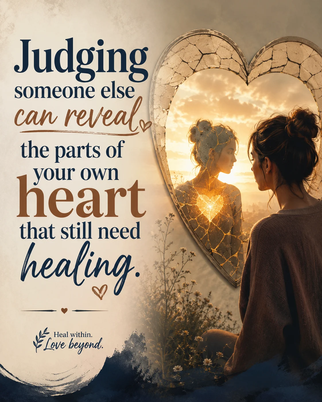 Judging someone else can reveal the parts of your own heart that still need healing