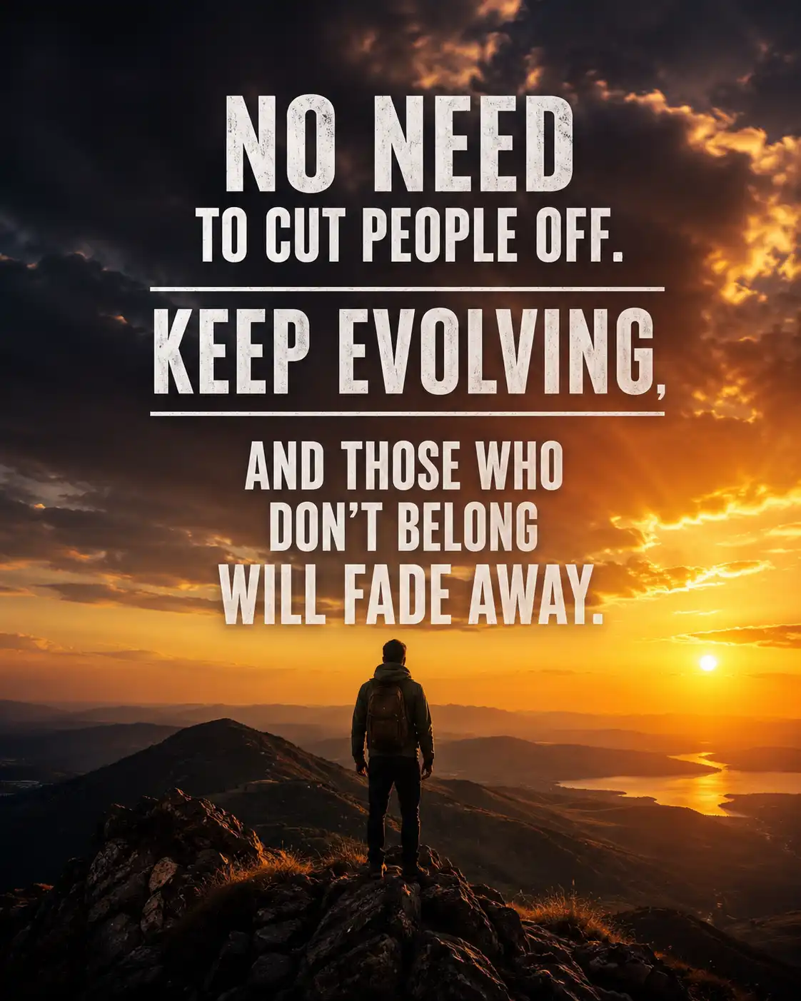 No need to cut people off. Keep evolving, and those who don't belong will fade away.