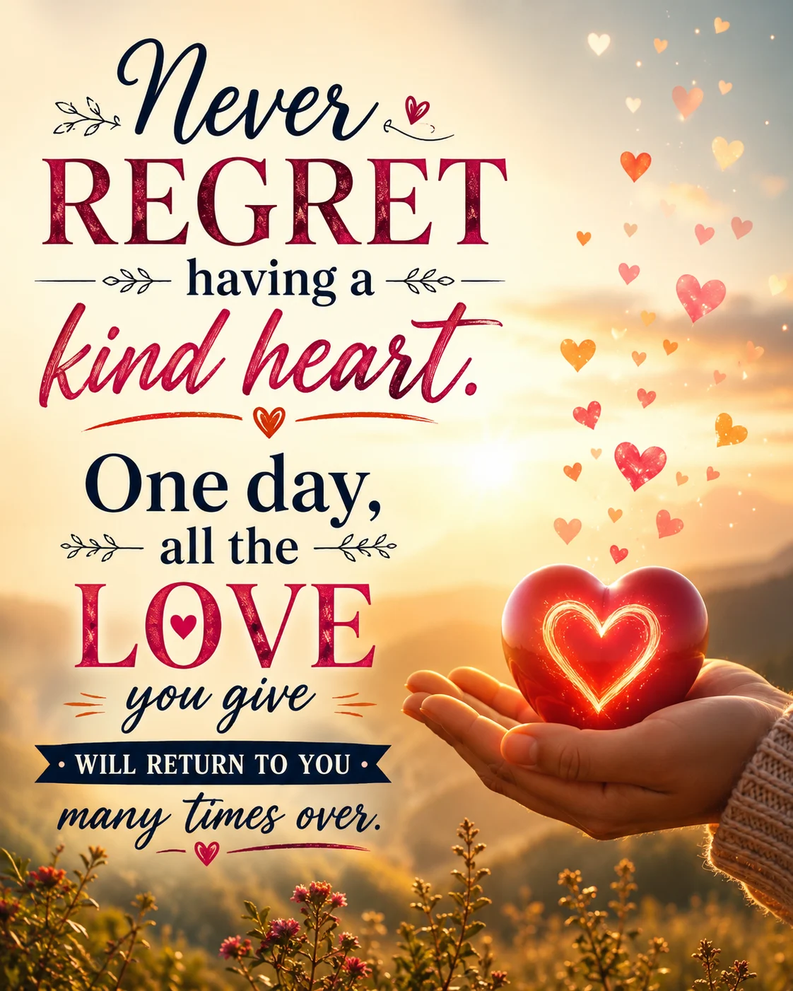 Never regret having a kind heart