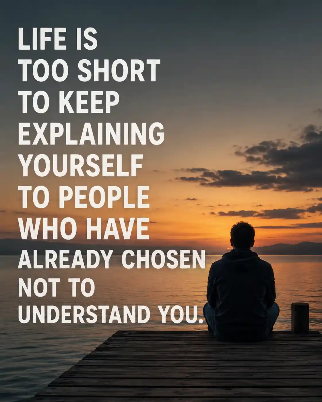 Life is too short to keep explaining yourself to people who have already chosen not to understand you