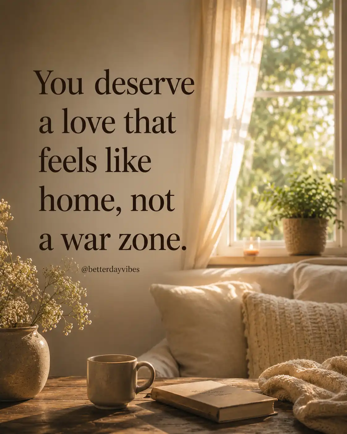 You deserve a love that feels like home, not a war zone.