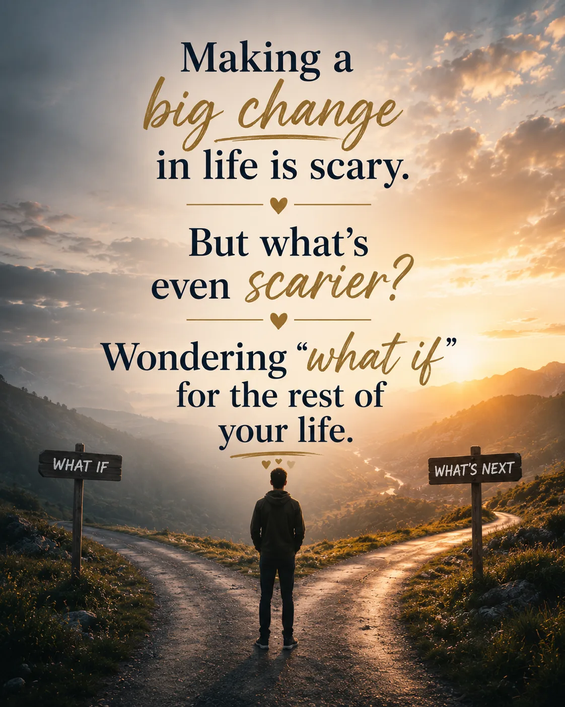 Making a big change in life is scary but what's even scarier wondering what if for the rest of your life
