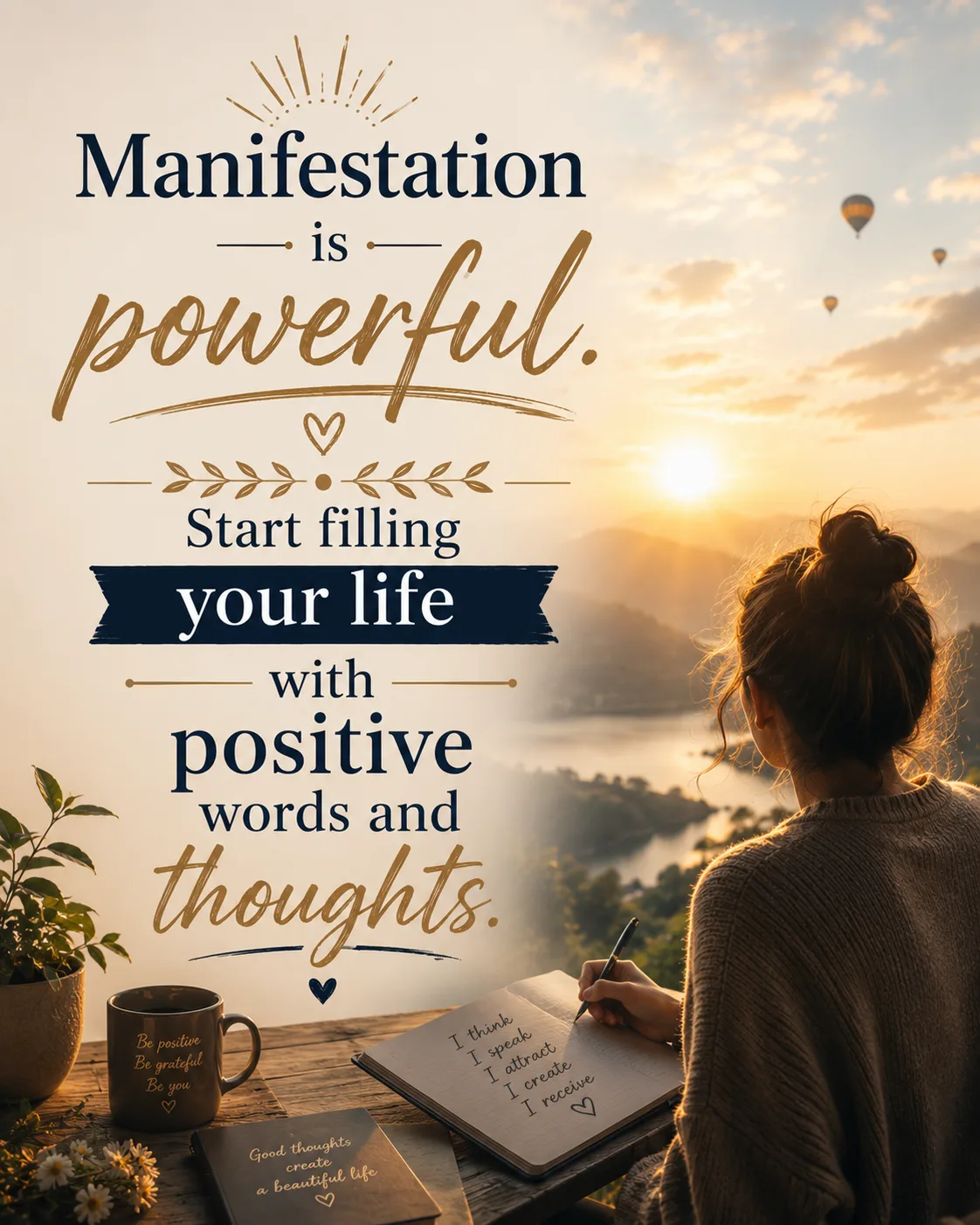 Manifestation is powerful. Start filling your life with positive words and thoughts