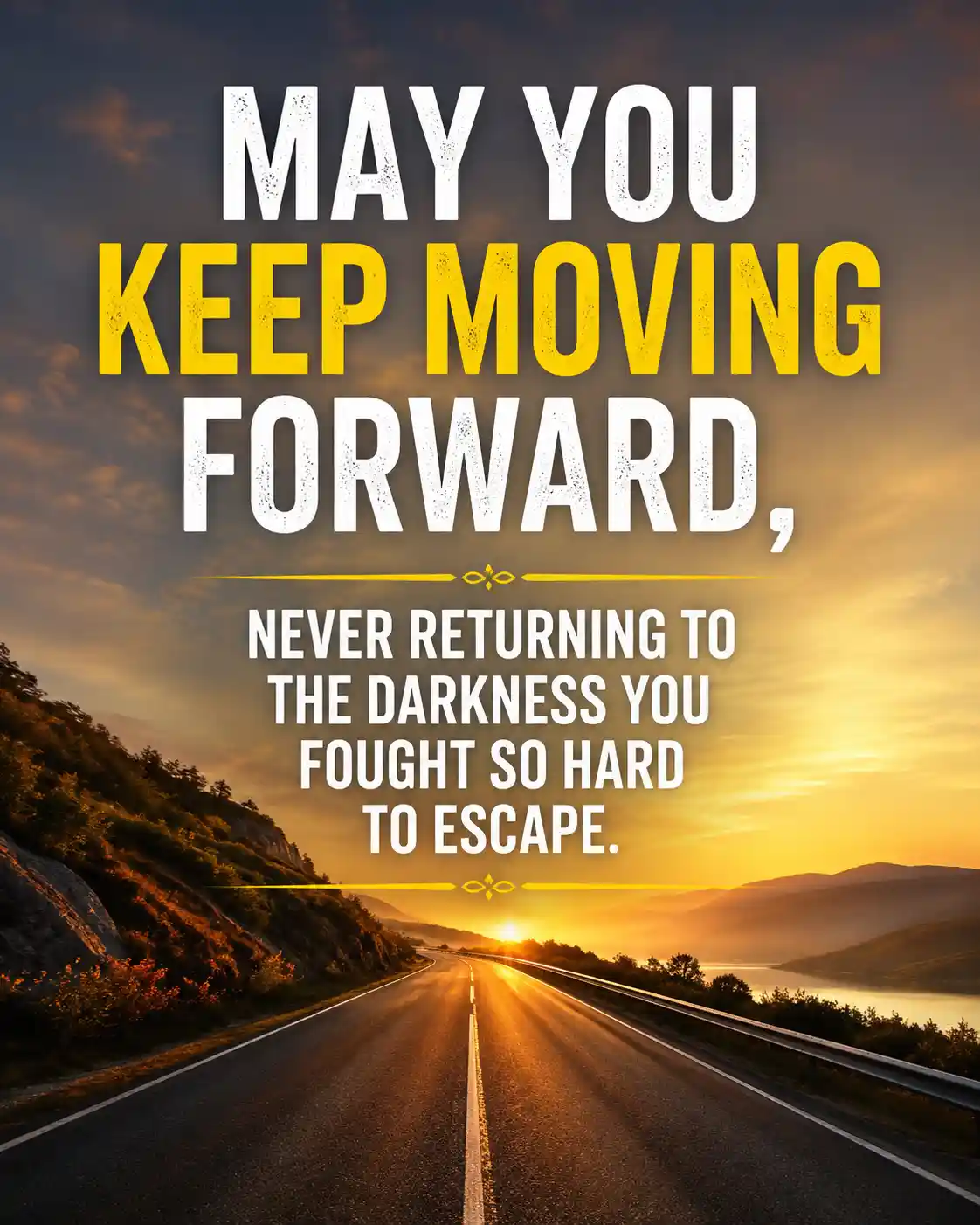 May you keep moving forward, never returning to the darkness you fought so hard to escape