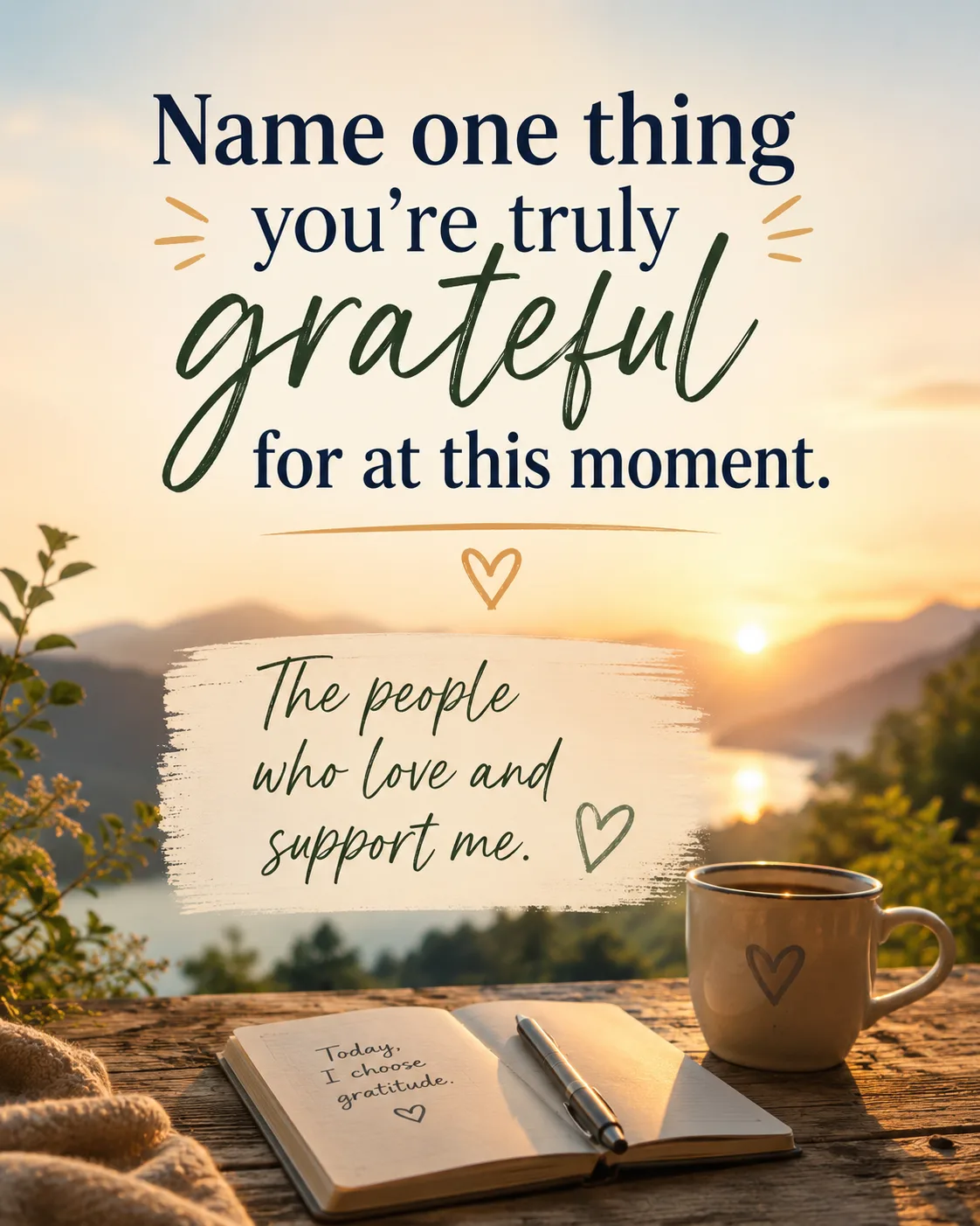 Name one thing you're truly grateful for at this moment