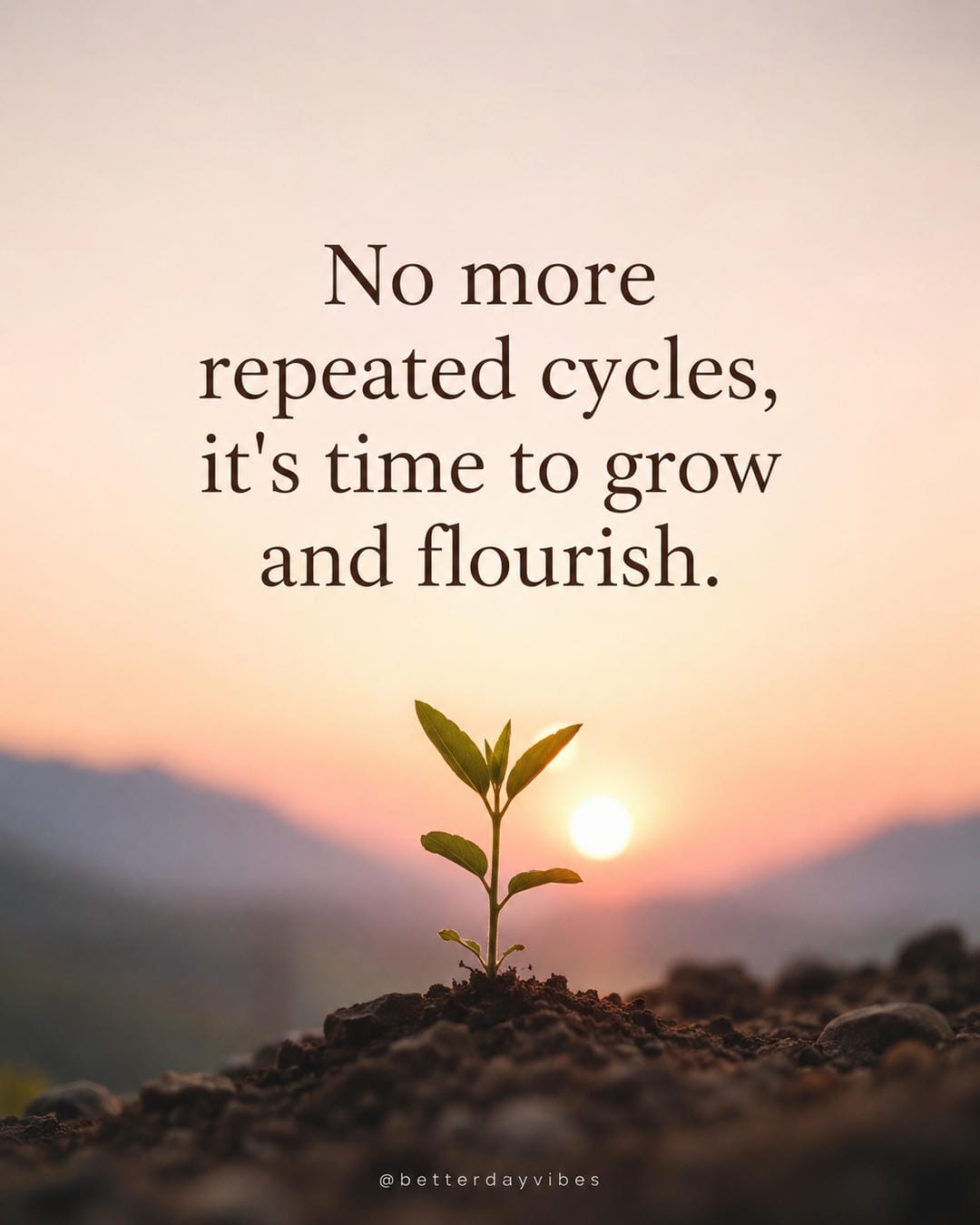 No more repeated cycles, it's time to grow and flourish