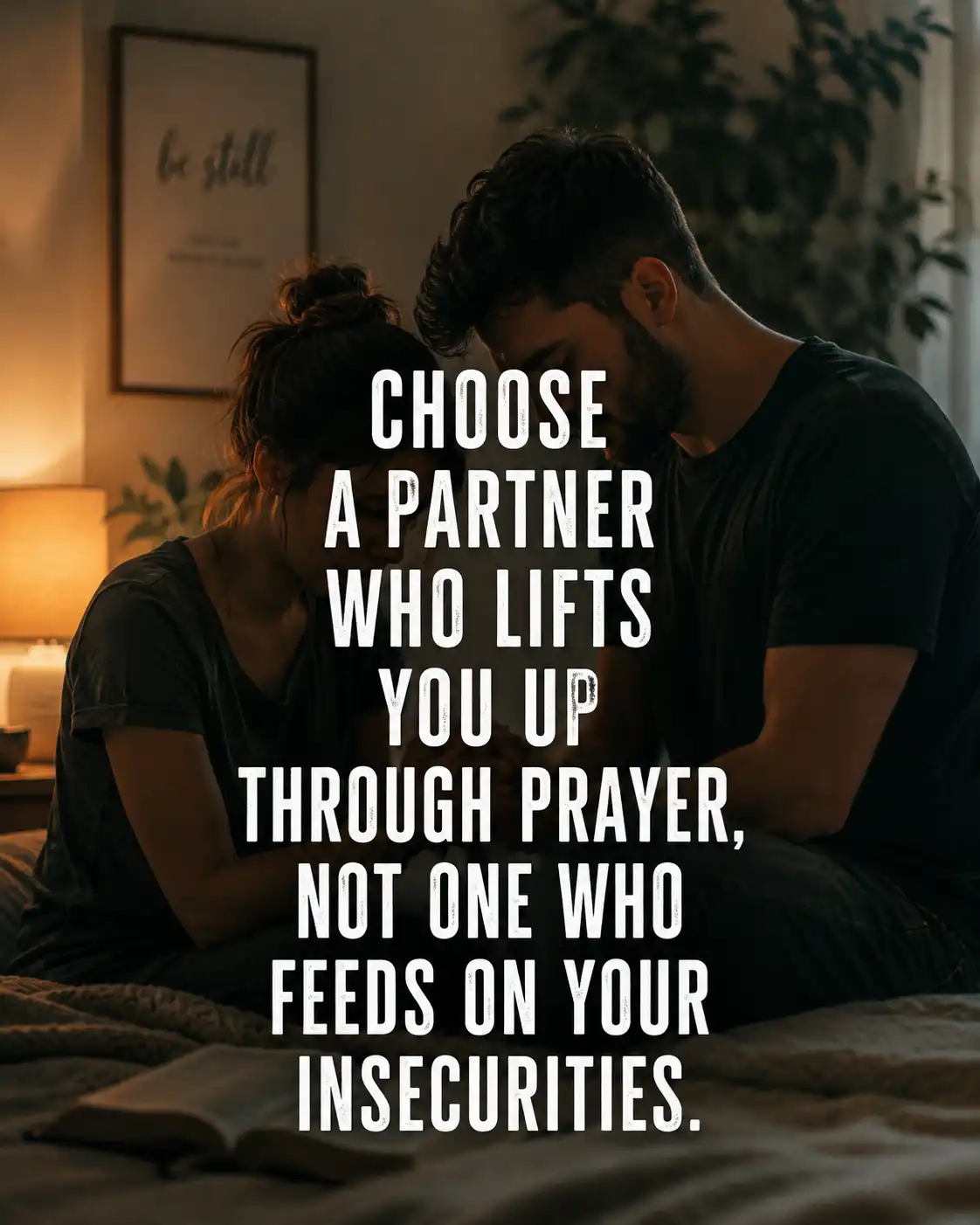 Choose a partner who lifts you up through prayer, not one who feeds on your insecurities.