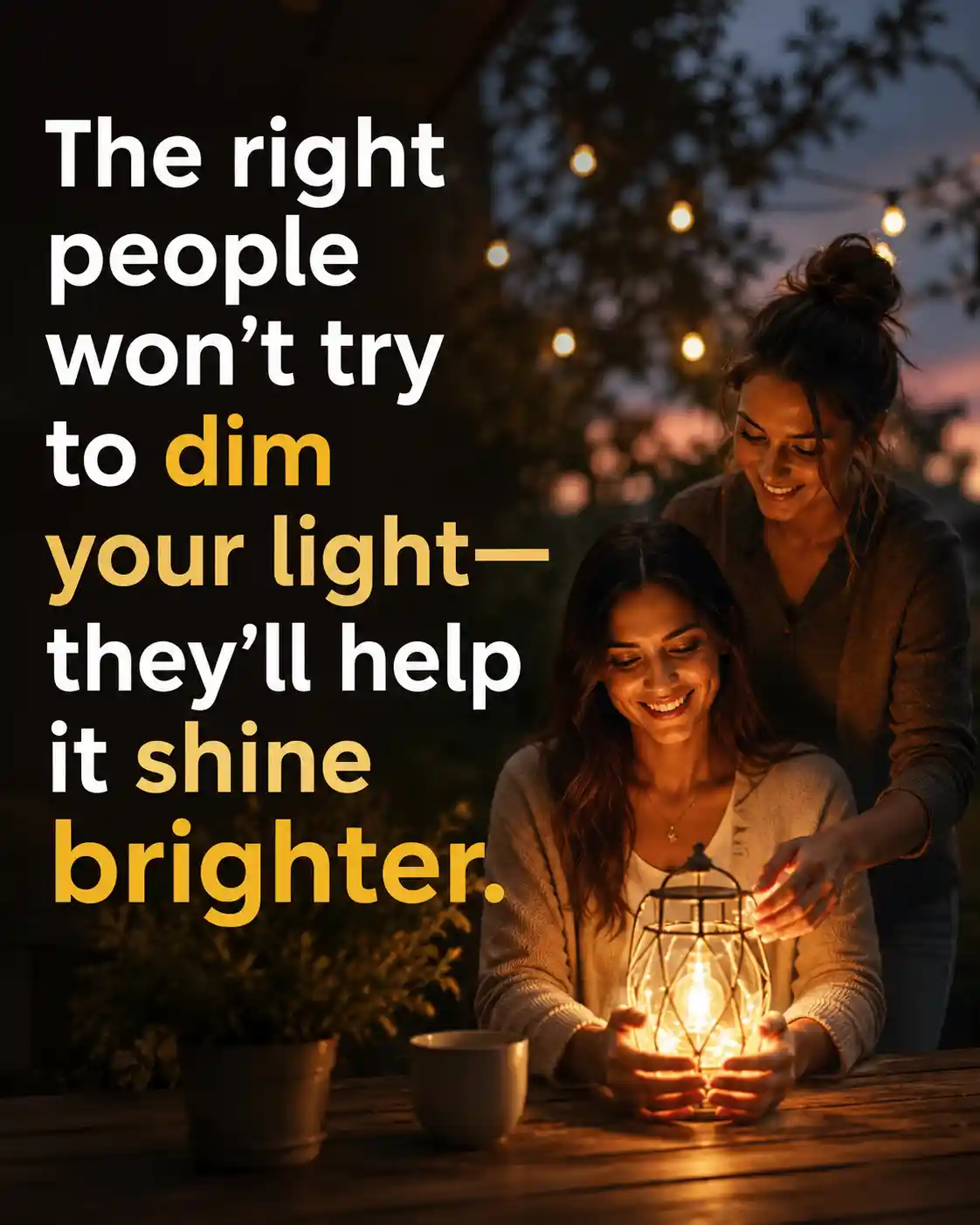 The right people won’t try to dim your light—they’ll help it shine brighter