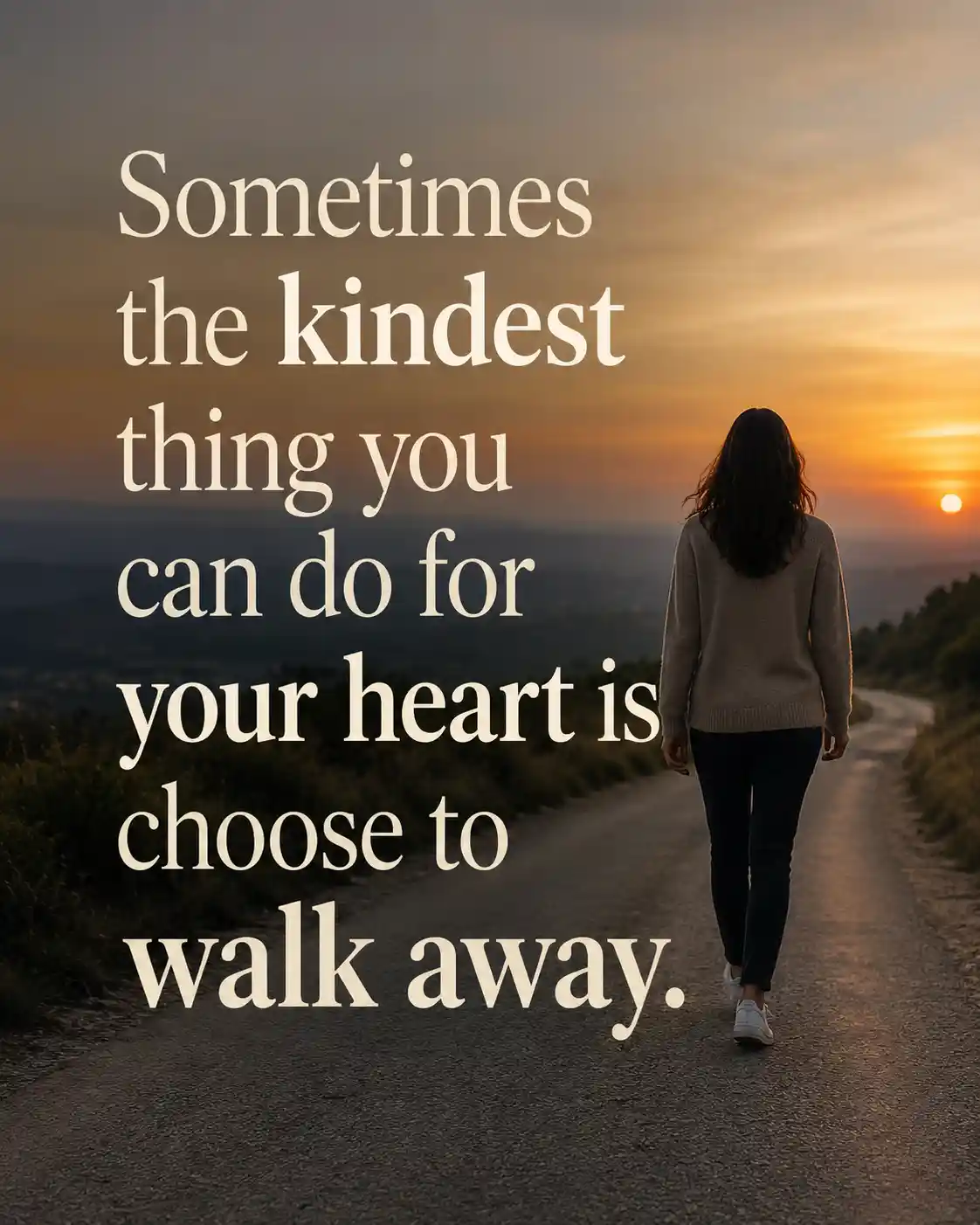 Sometimes the kindest thing you can do for your heart is choose to walk away
