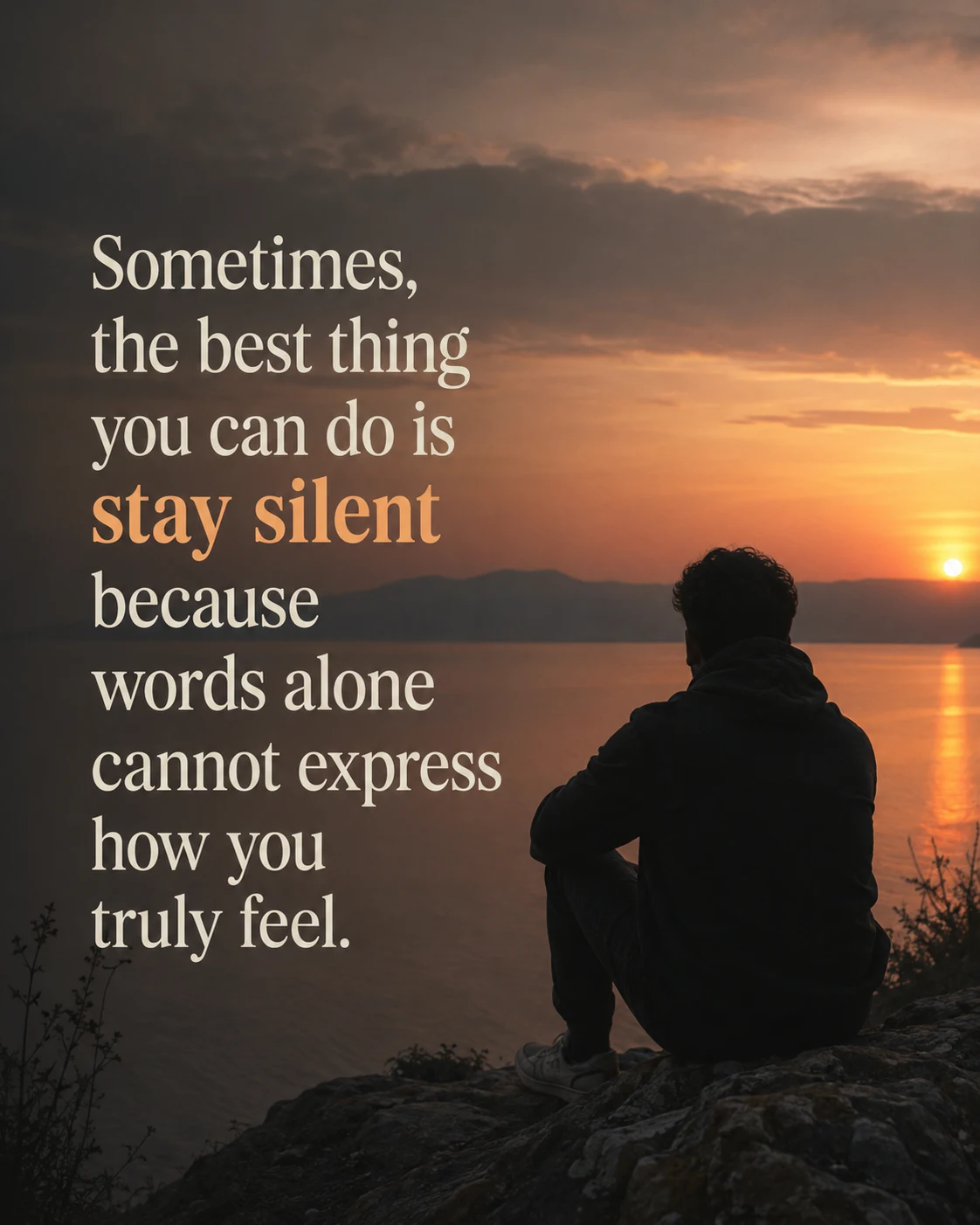 Sometimes, the best thing you can do is stay silent because words alone cannot express how you truly feel.
