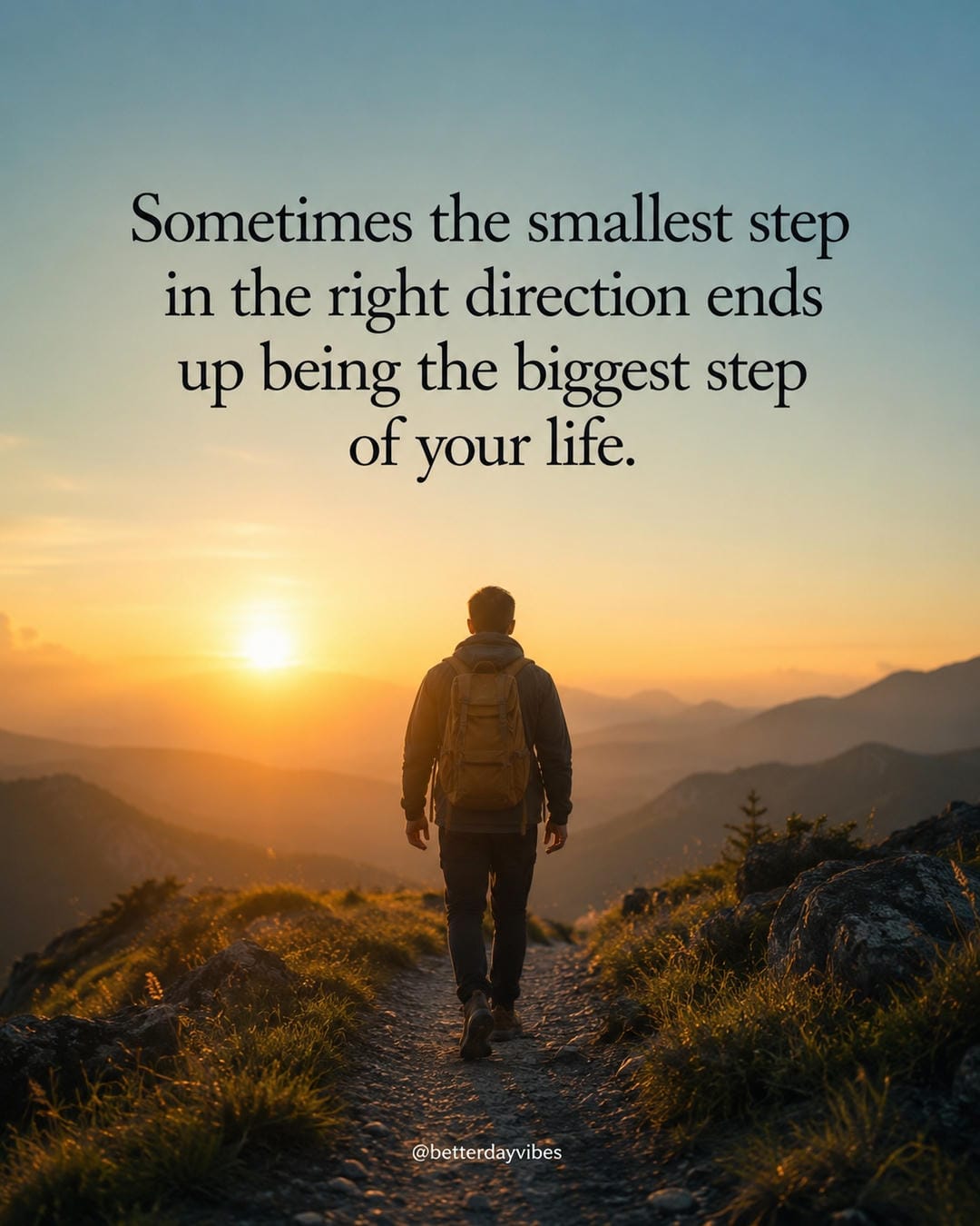Sometimes the smallest step in the right direction ends up being the biggest step of your life