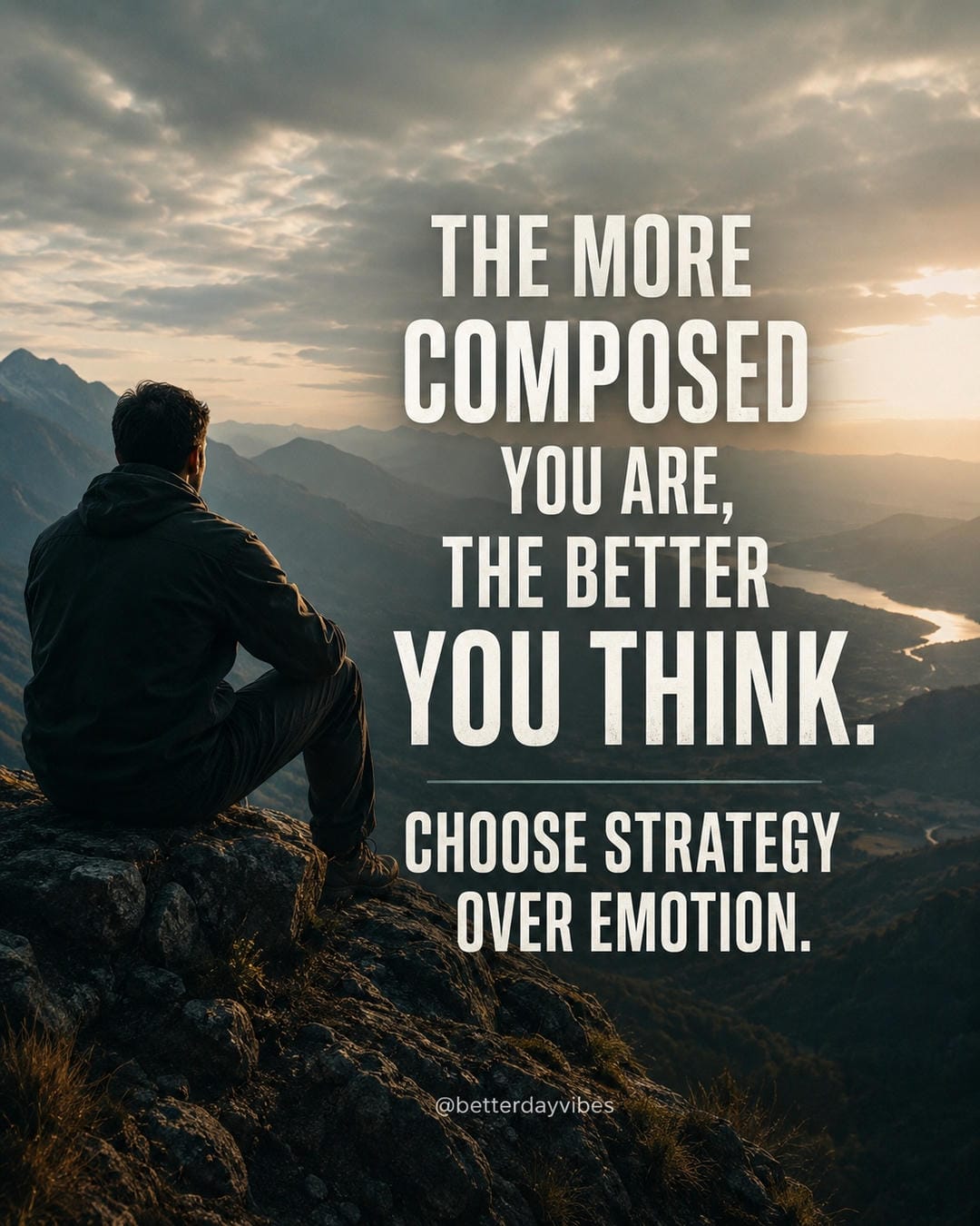 The more composed you are, the better you think. Choose strategy over emotion