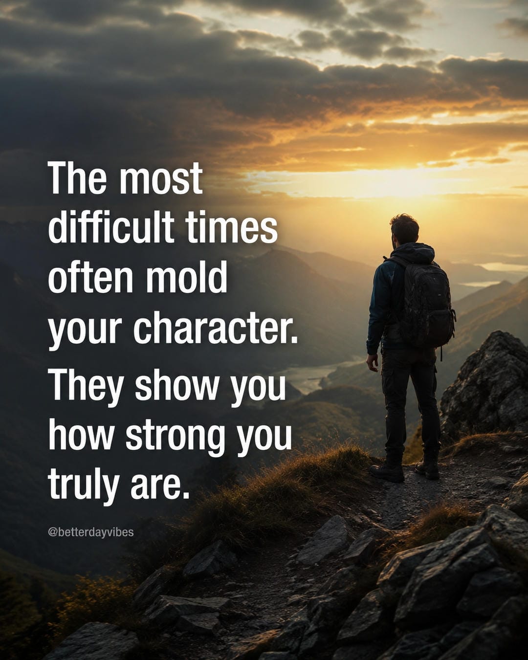 The most difficult times often mold your character. They show you how strong you truly are