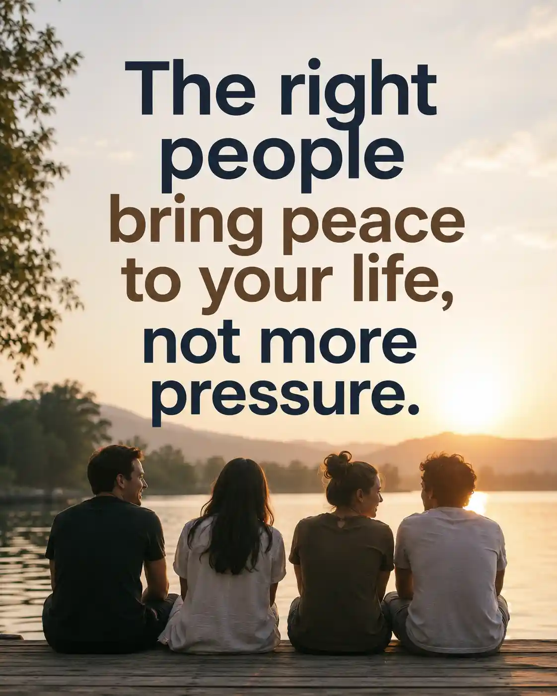The right people bring peace to your life, not more pressure