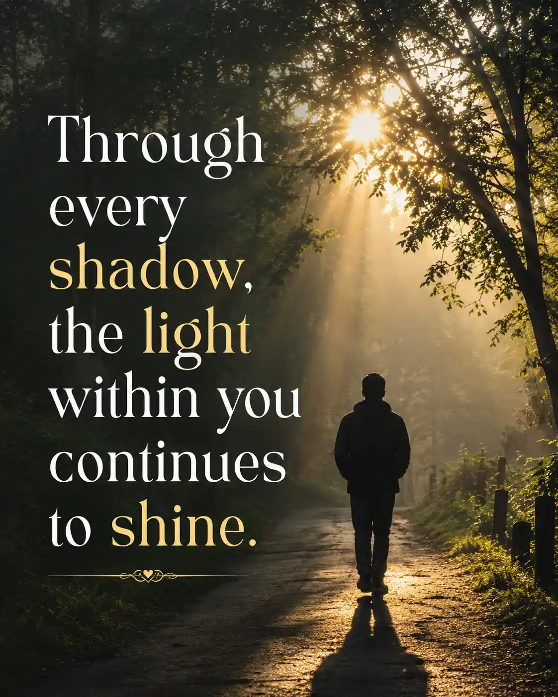 Through every shadow, the light within you continues to shine