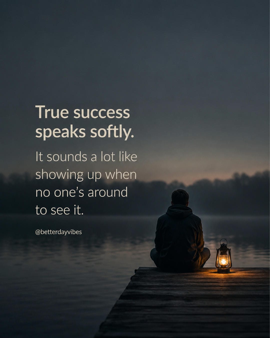 True success speaks softly.it sounds a lot like showing up when no one’s around to see it