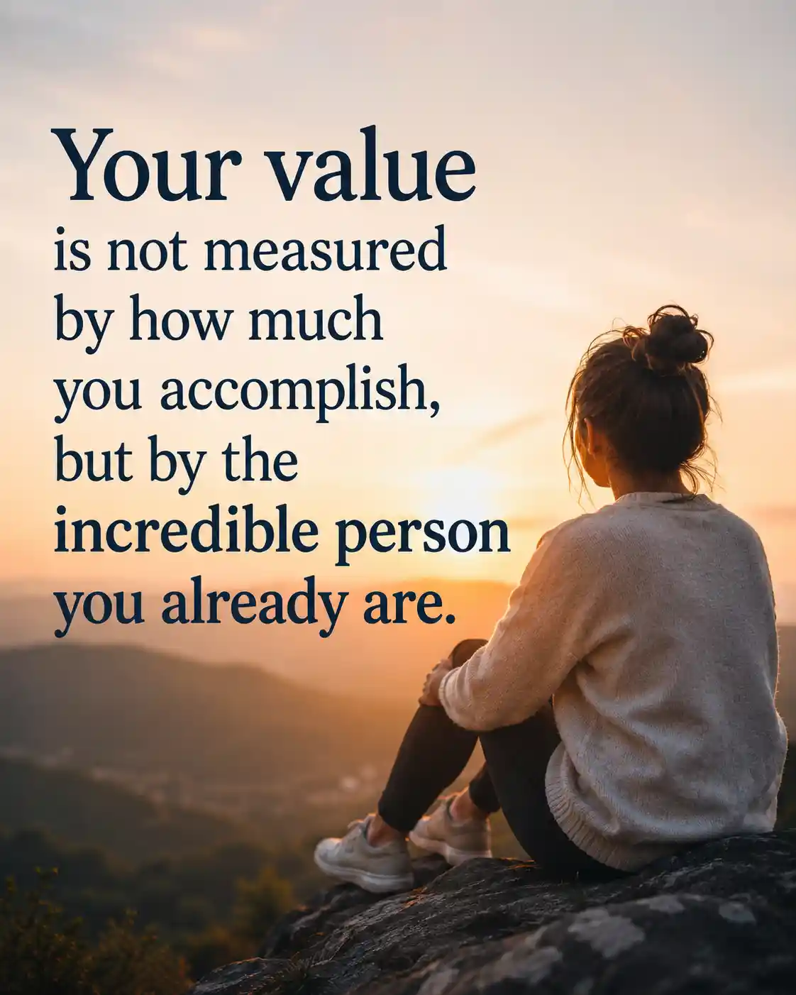 Your value is not measured by how much you accomplish, but by the incredible person you already are