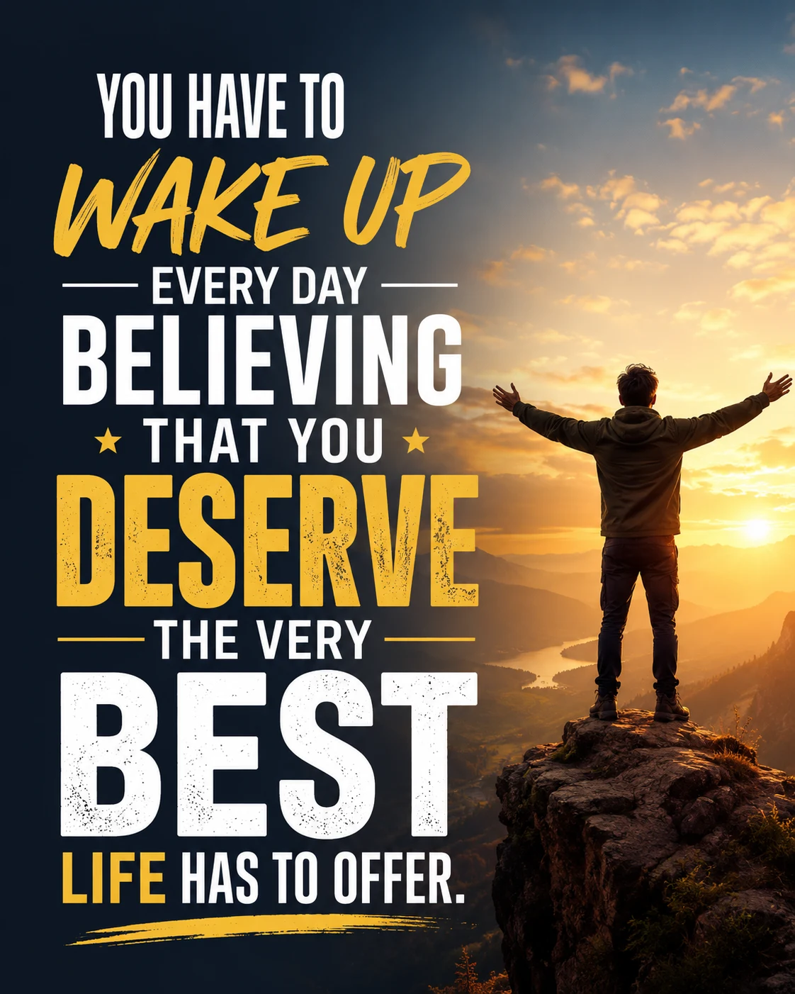 You have to wake up every day believing that you deserve the very best life has to offer.
