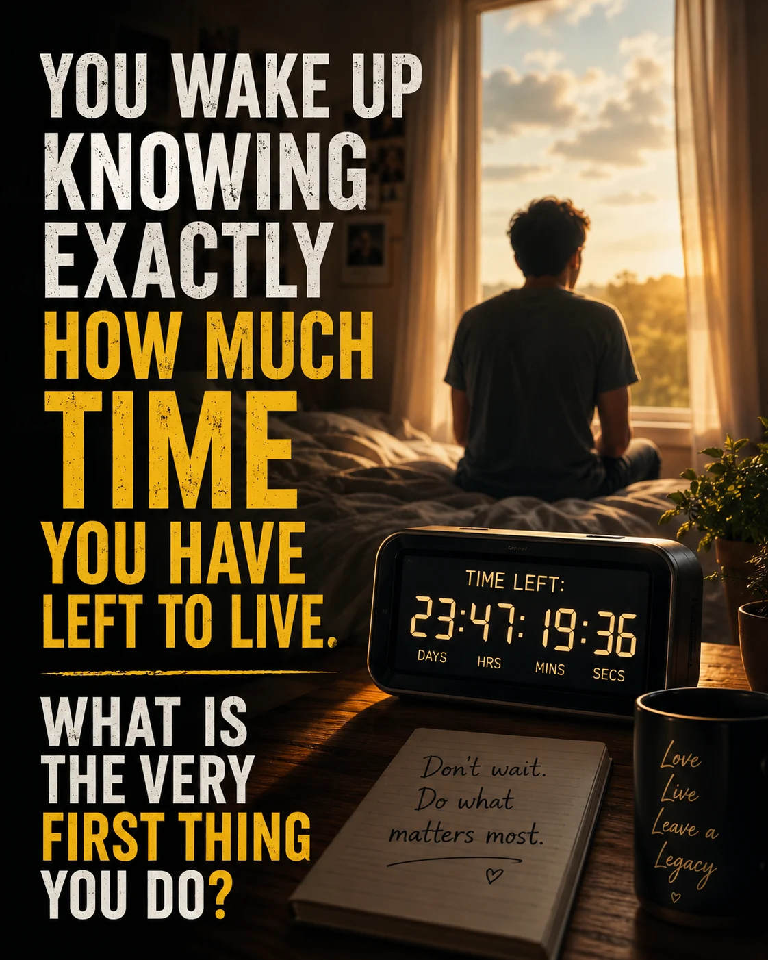 You wake up knowing exactly how much time you have left to live