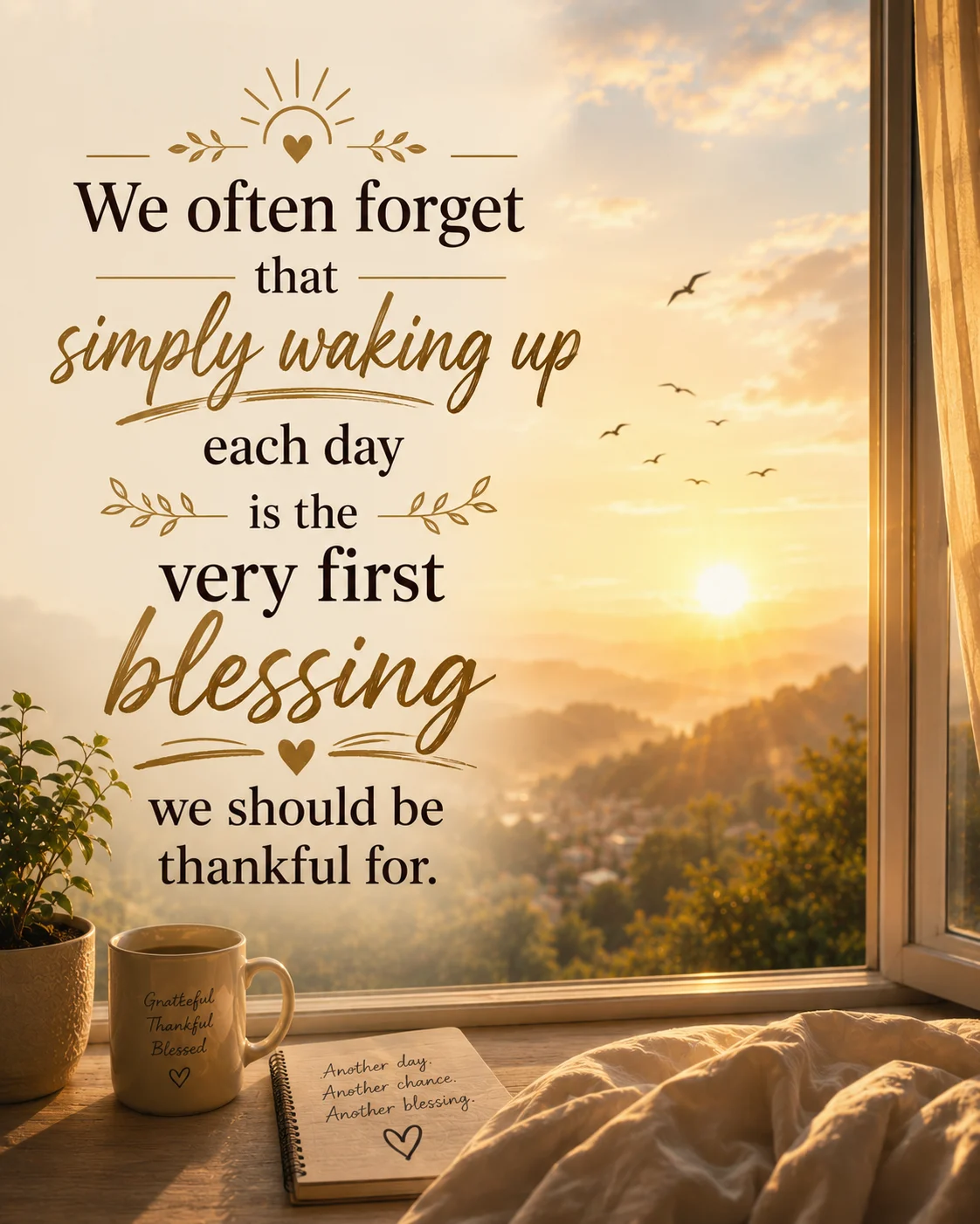 We often forget that simply waking up each day is the very first blessing we should be thankful for