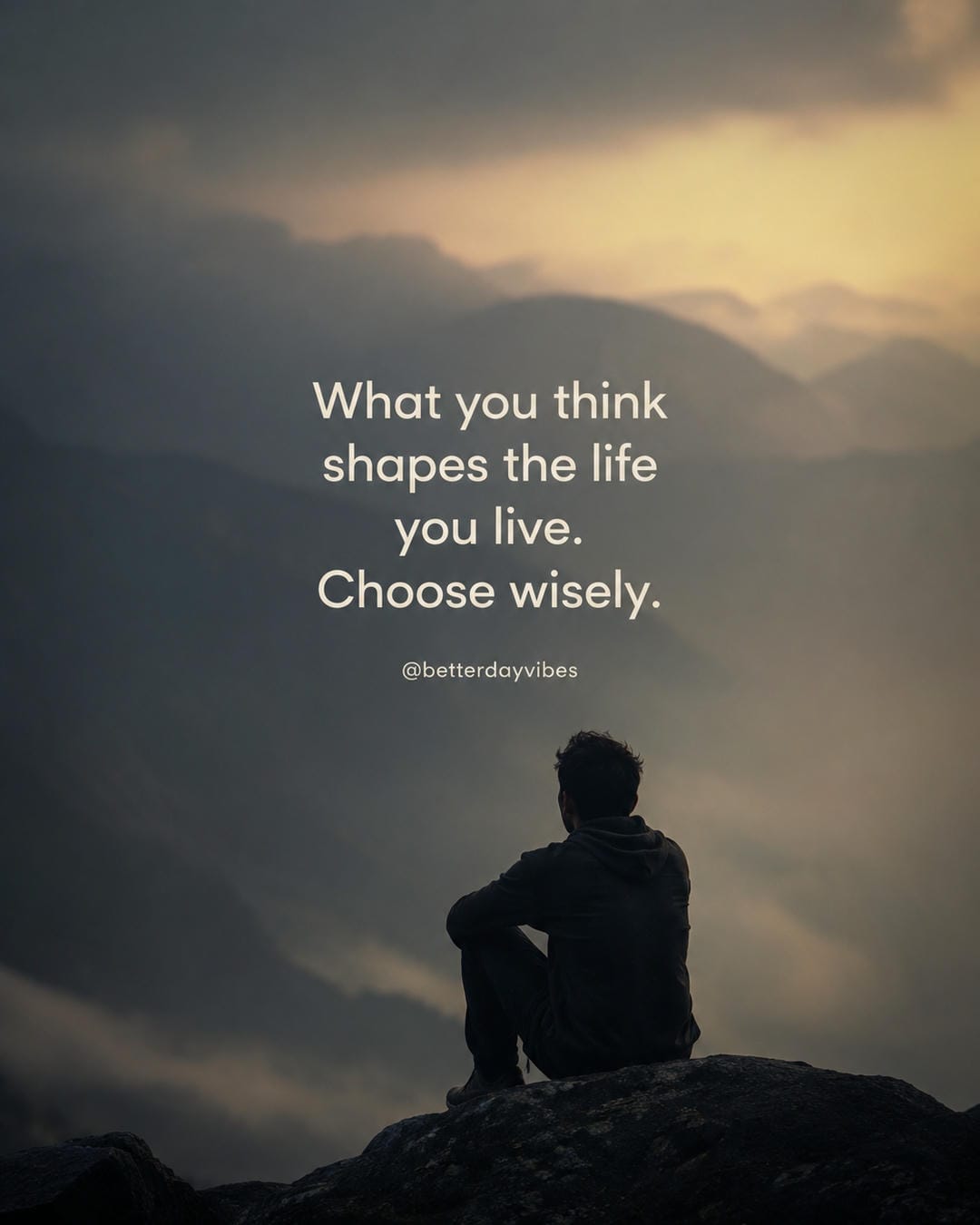 What you think shapes the life you live. choose wisely