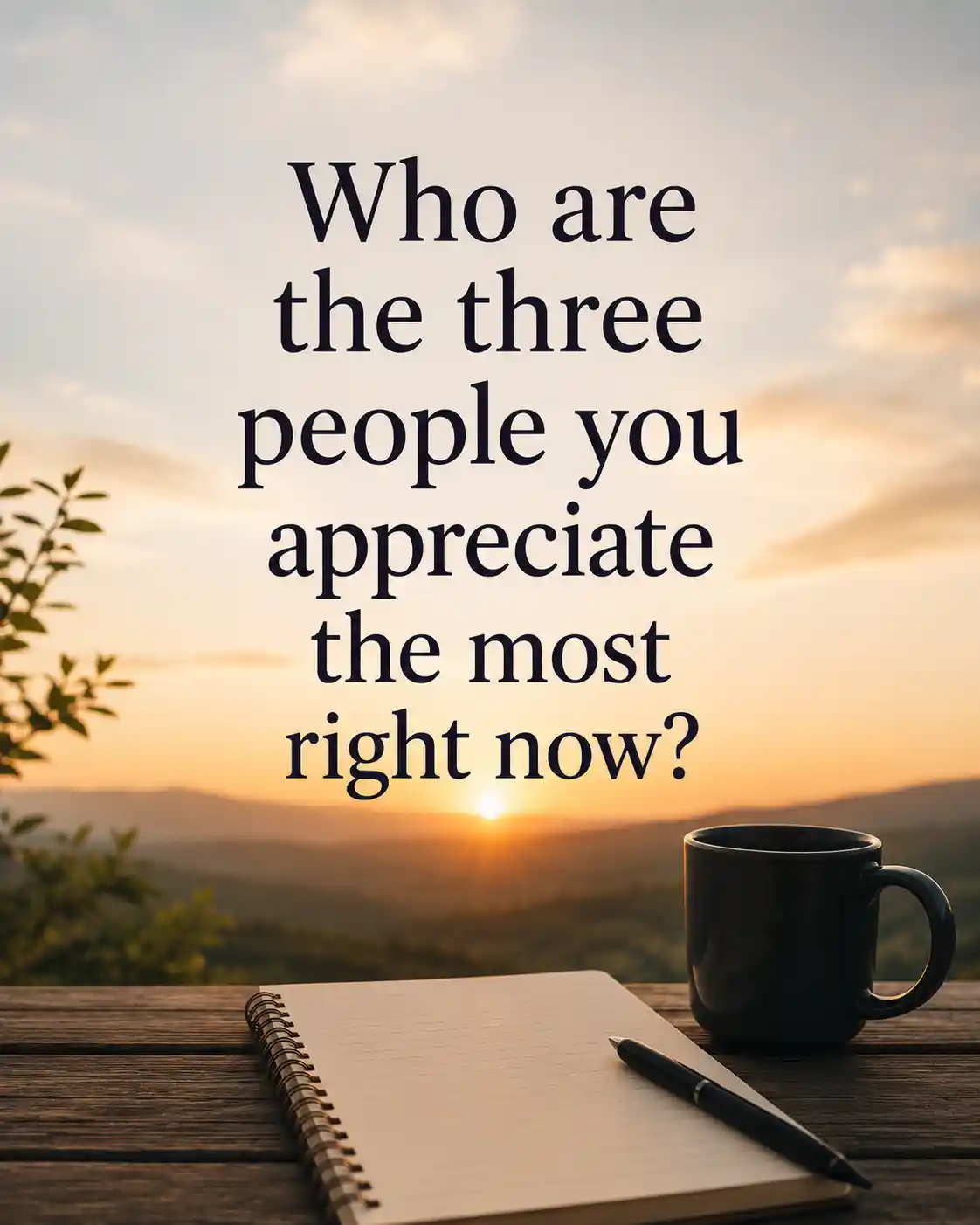 Who are the three people you appreciate the most right now